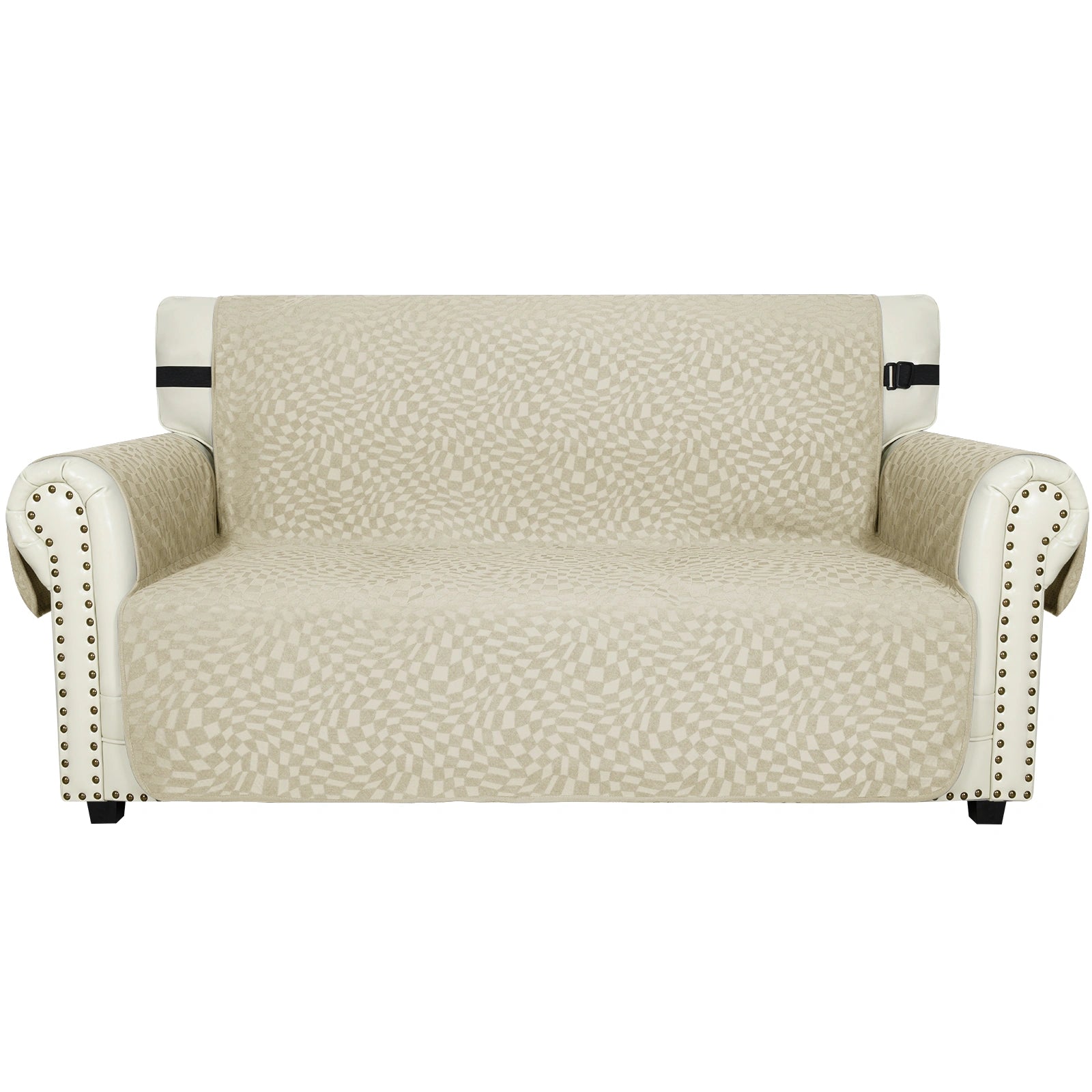 YSTYLE 2 Seater Sofa Cover with Side Pockets Anti Slip-YSTYLE