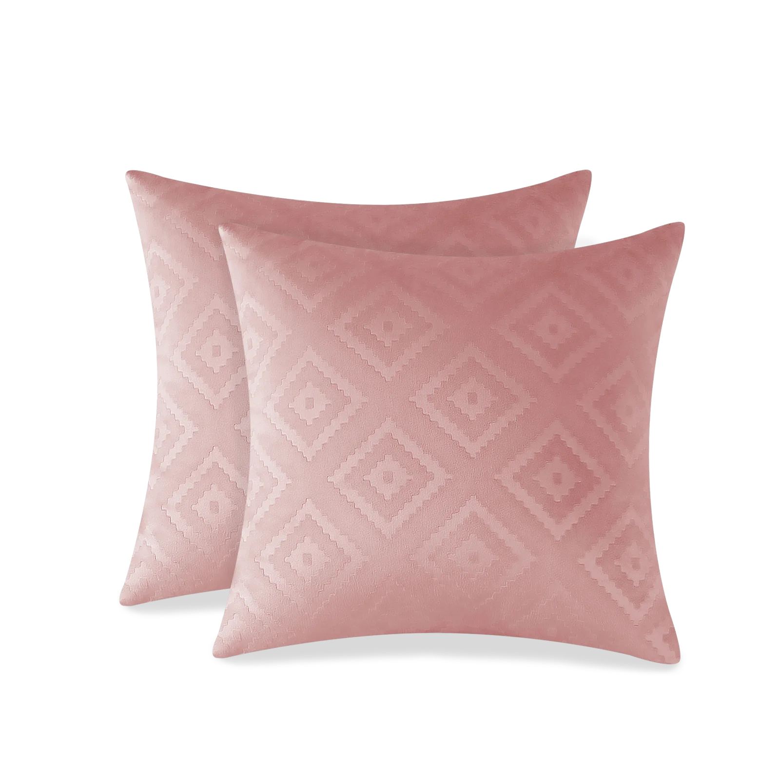 YSTYLE Velvet Sofa Cushion Covers, Decorative Throw Pillow Covers, 2 pcs, Hidden Zipper-Square shape