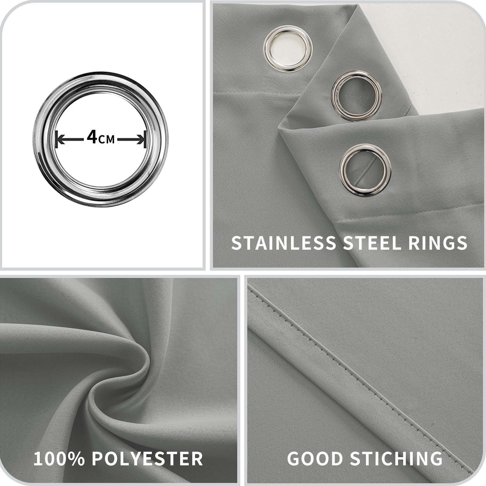 YSTYLE 2 Pieces Waterproof Blackout Curtains Thermal Insulated-YSTYLE