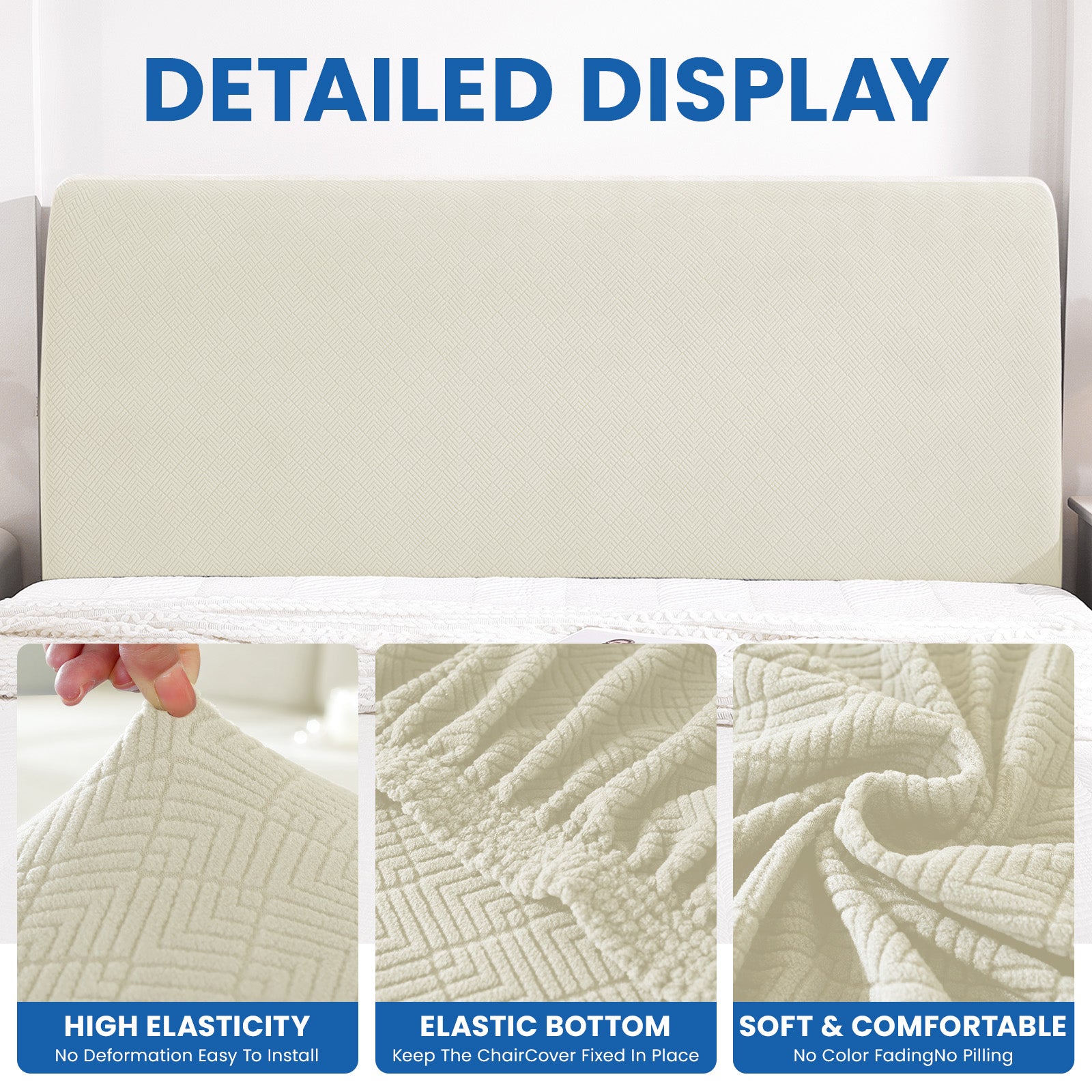 Ystyle 120cm Single Bed Headboard Cover Elasticated Headboard Slipcover, Universal Washable Single Bed Headboard Cover, Dust-Proof Headboard Protector