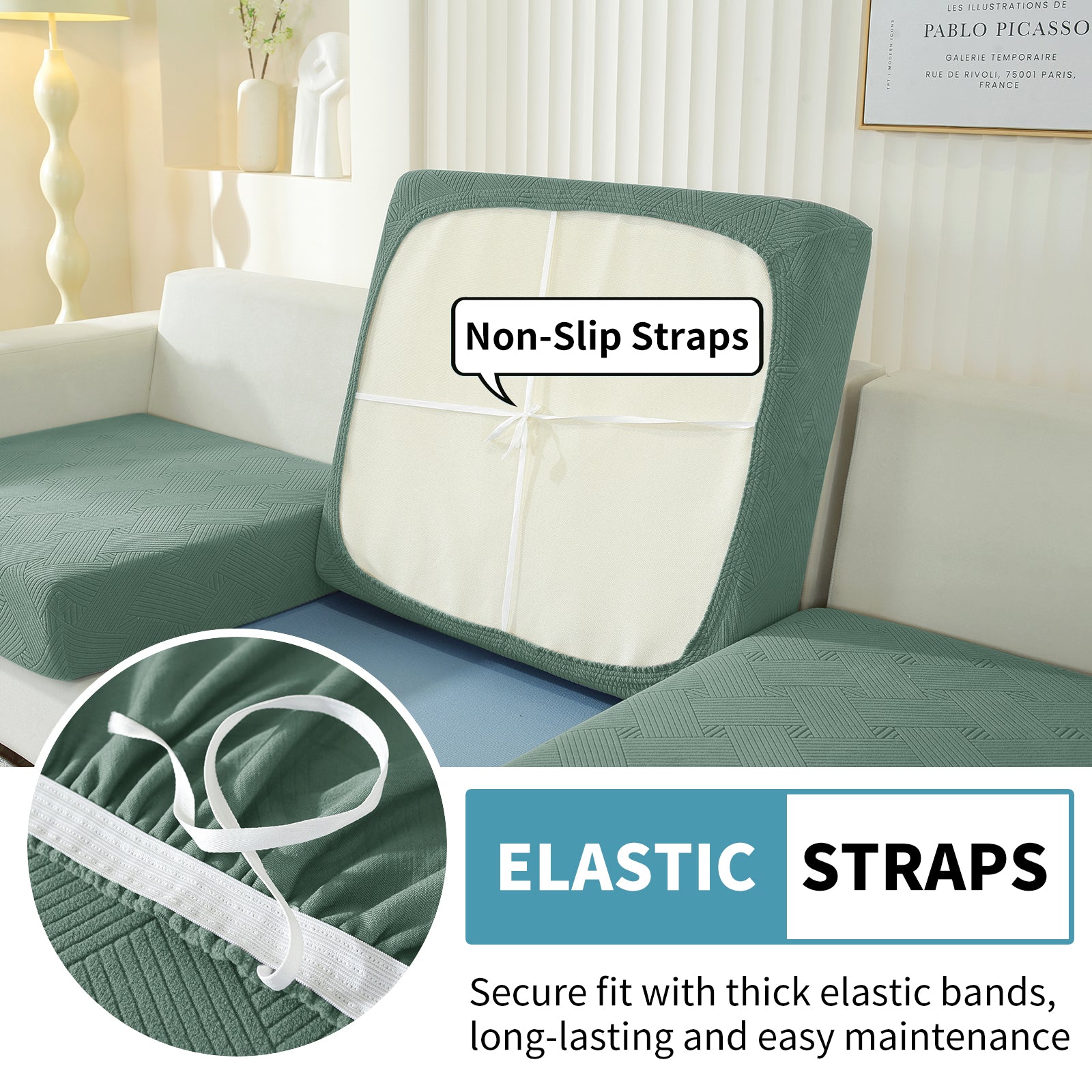 YSTYLE Coprisedile elastico per divano chaise longue anti-scivolo