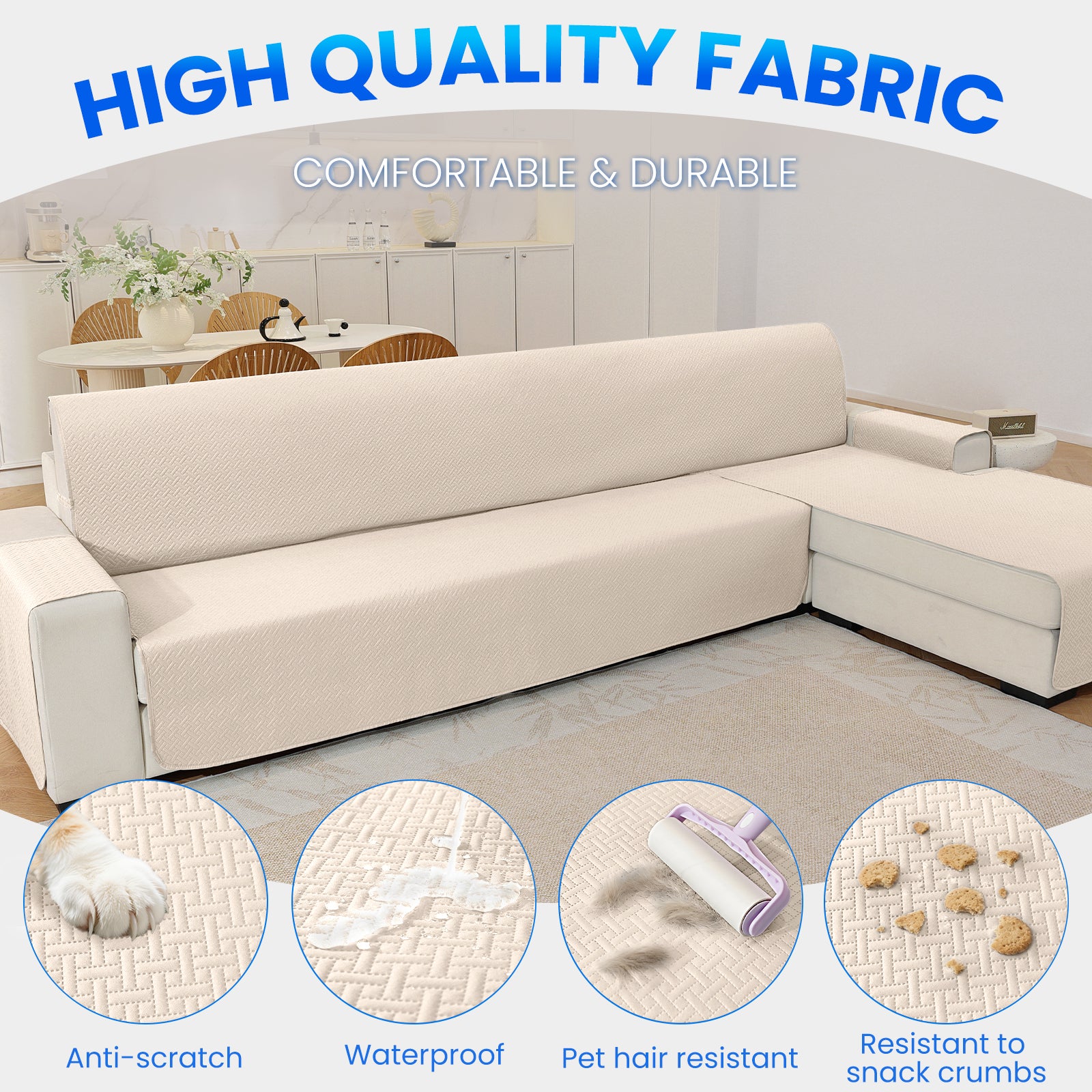 YSTYLE 4 Piezas Fundas Sillas Elásticas Universales con Respaldo Suaves