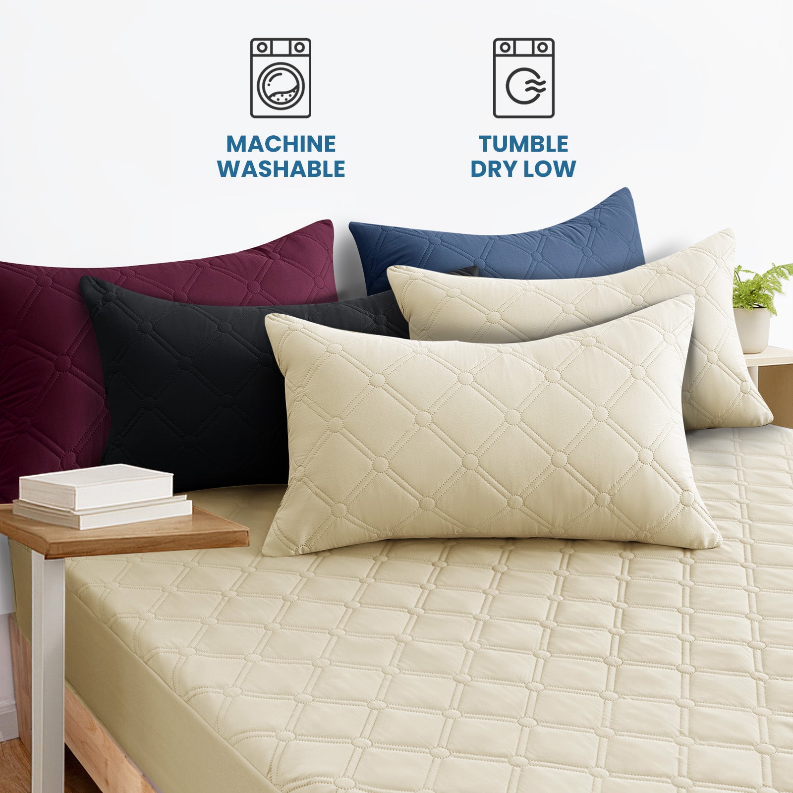 Ystyle Waterproof Pillow Protectors 50x80 cm Set of 2, Scratch-Resistant Pillowcase Covers