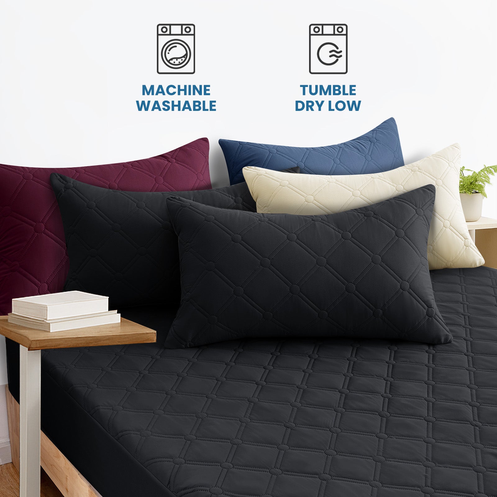 Ystyle Waterproof Pillow Protectors 50x80 cm Set of 2, Scratch-Resistant Pillowcase Covers