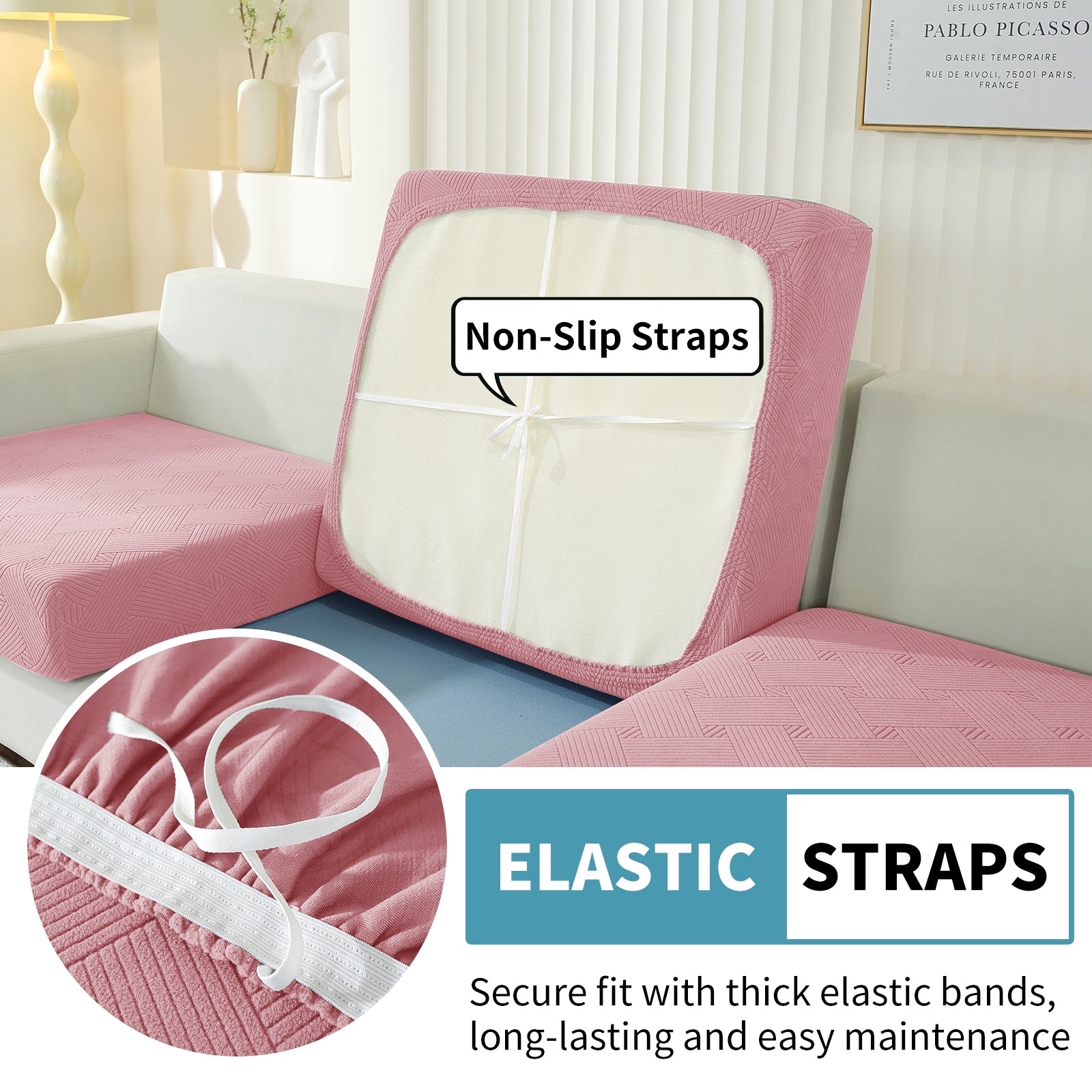 YSTYLE Coprisedile elastico per divano chaise longue anti-scivolo