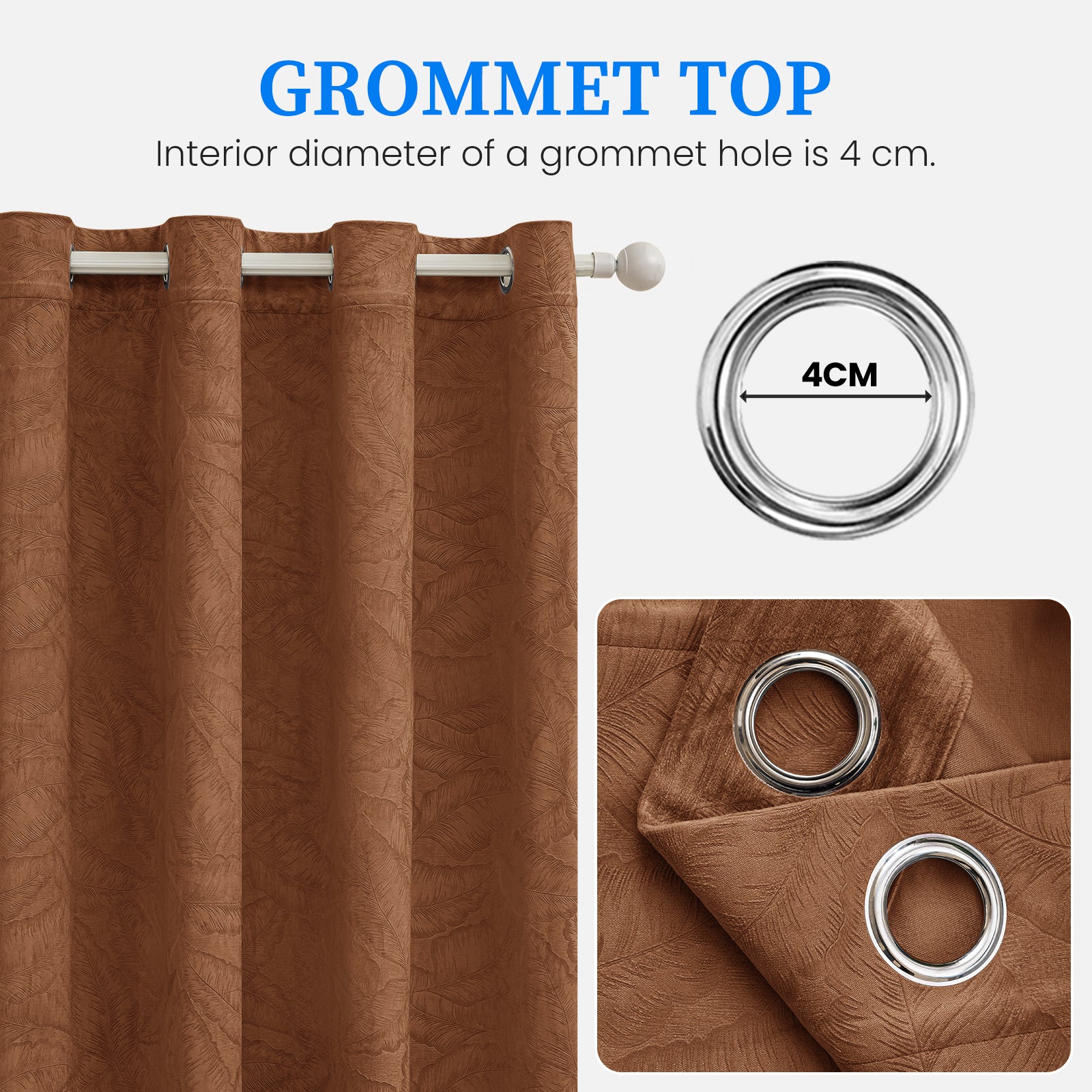 2 Pieces rideaux opacifiants with Stainless Steel Eyelets thermique Polyester Panels