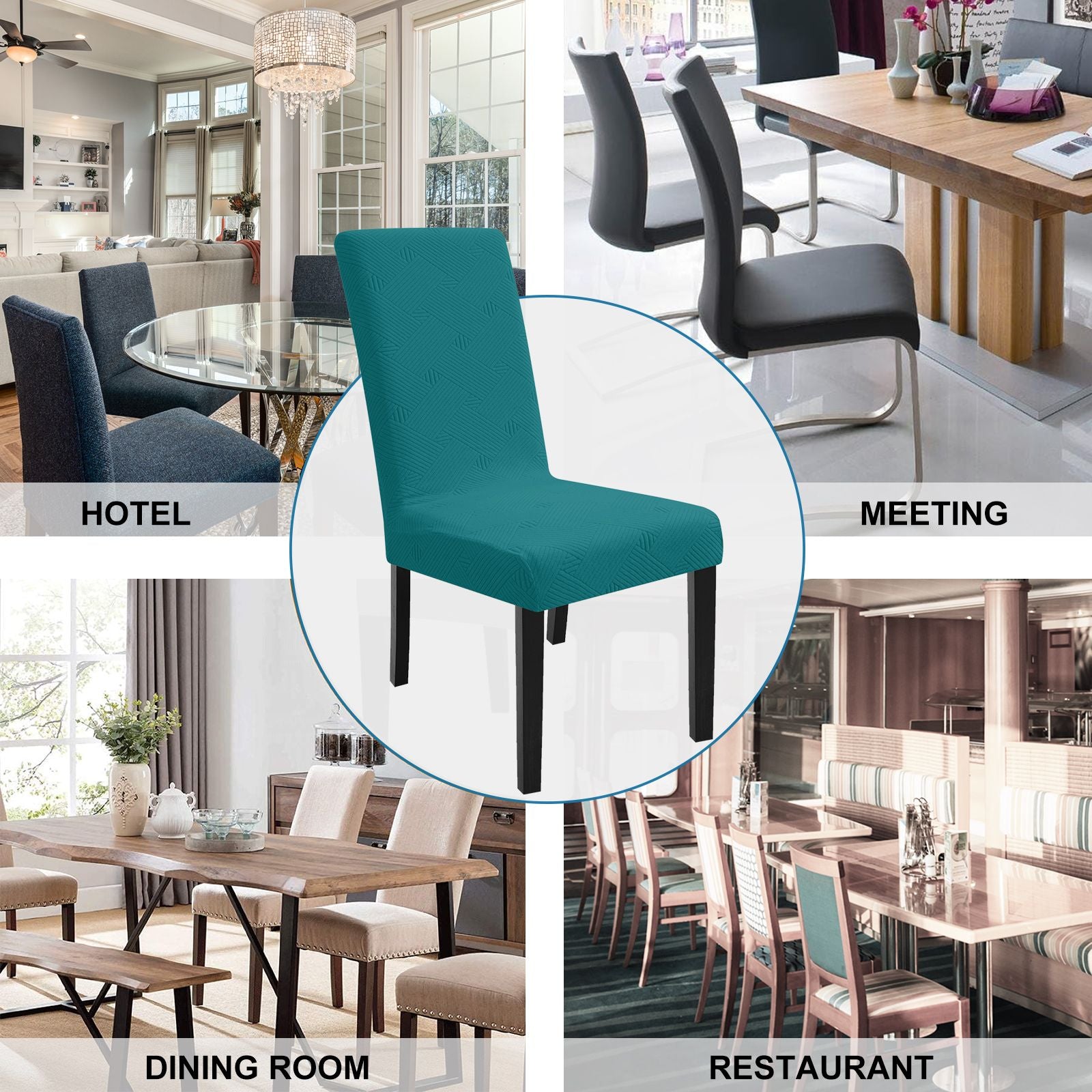 YSTYLE 4 Pieces Soft élastique Chair couvertures with Backrest Universal Fit