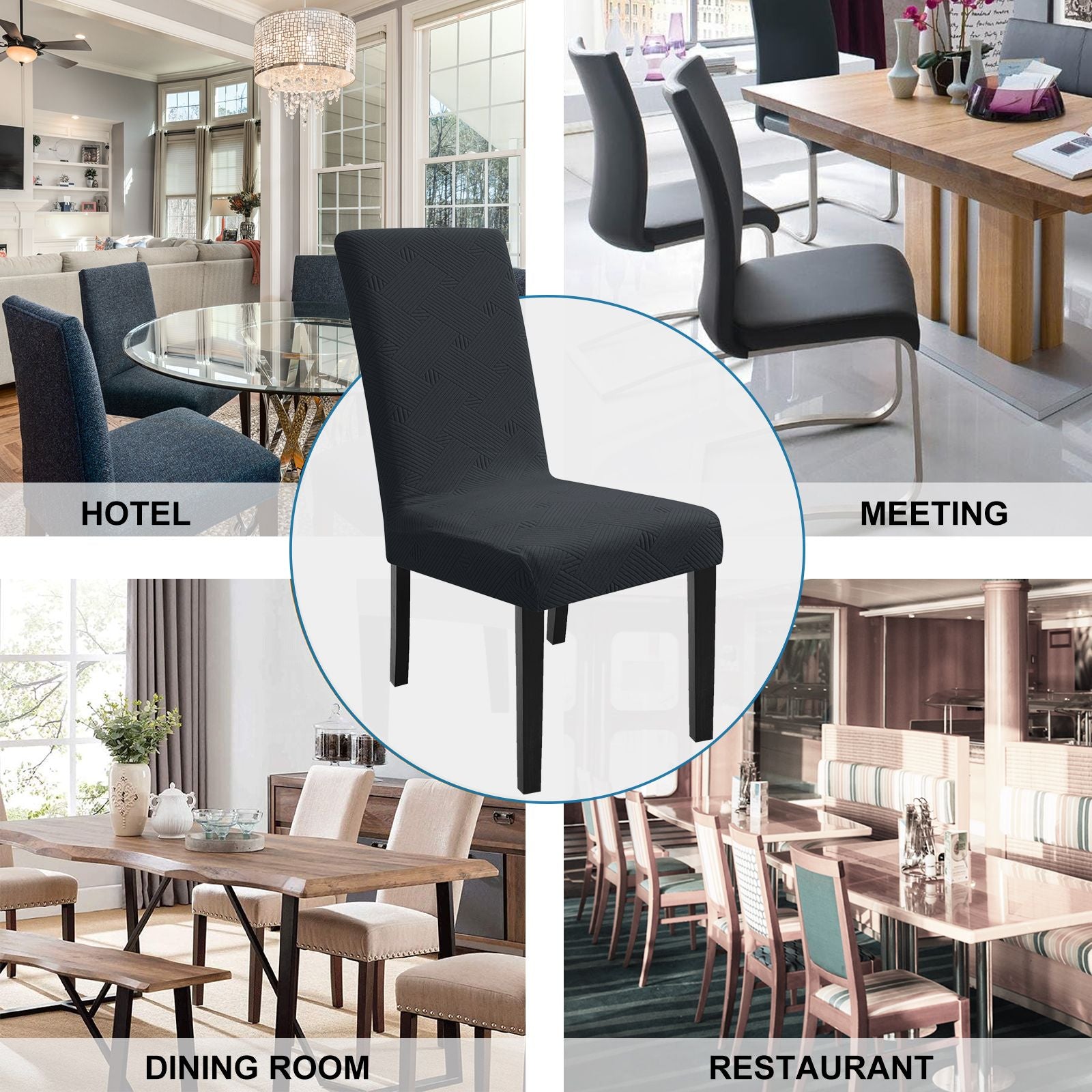 YSTYLE 4 Pieces Soft élastique Chair couvertures with Backrest Universal Fit