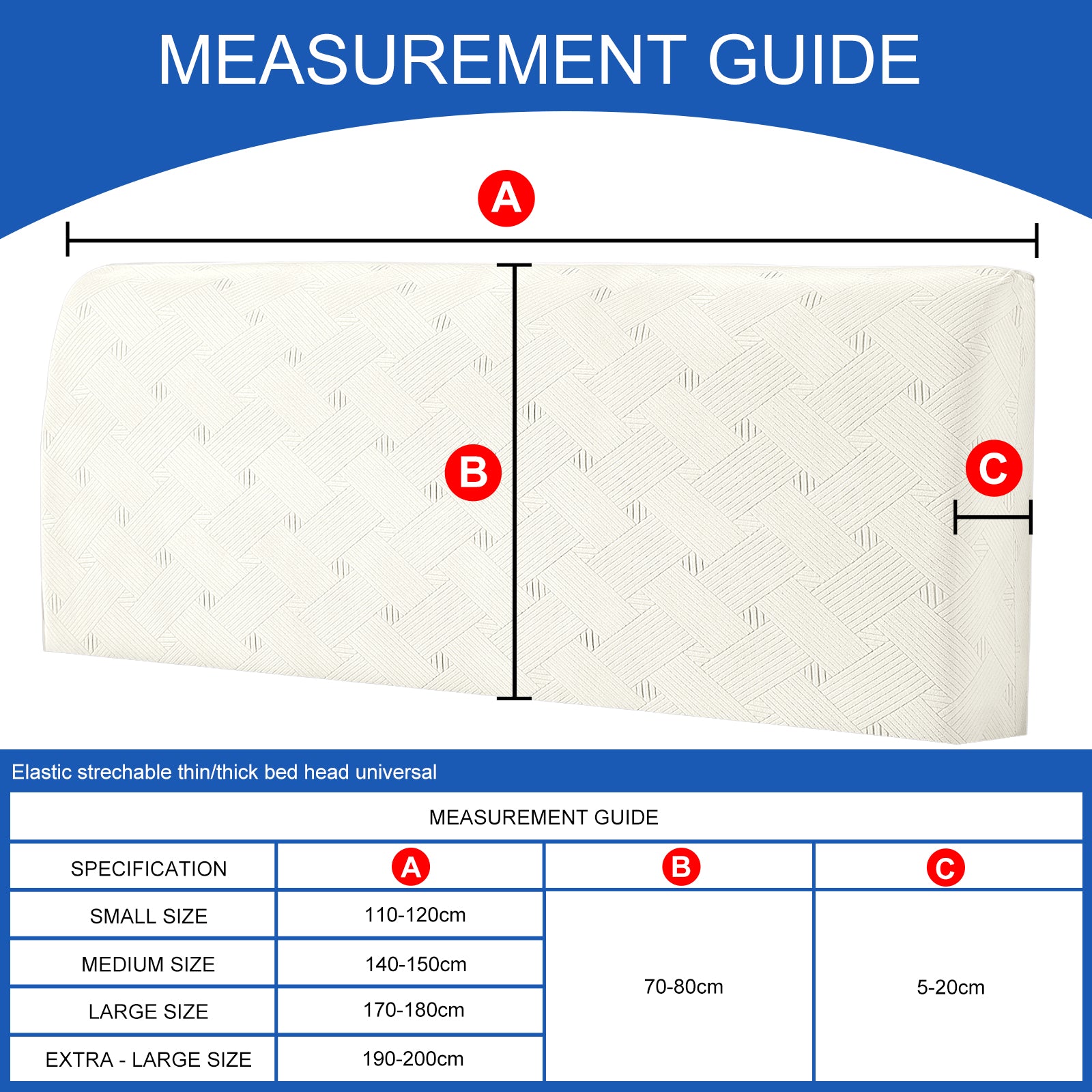 Ystyle 150cm Bed Headboard Cover, Elasticized Double/Single Bed Headboard Cover, Washable Double Bed Headboard Slipcover, Universal Dust-Proof Headboard Cover