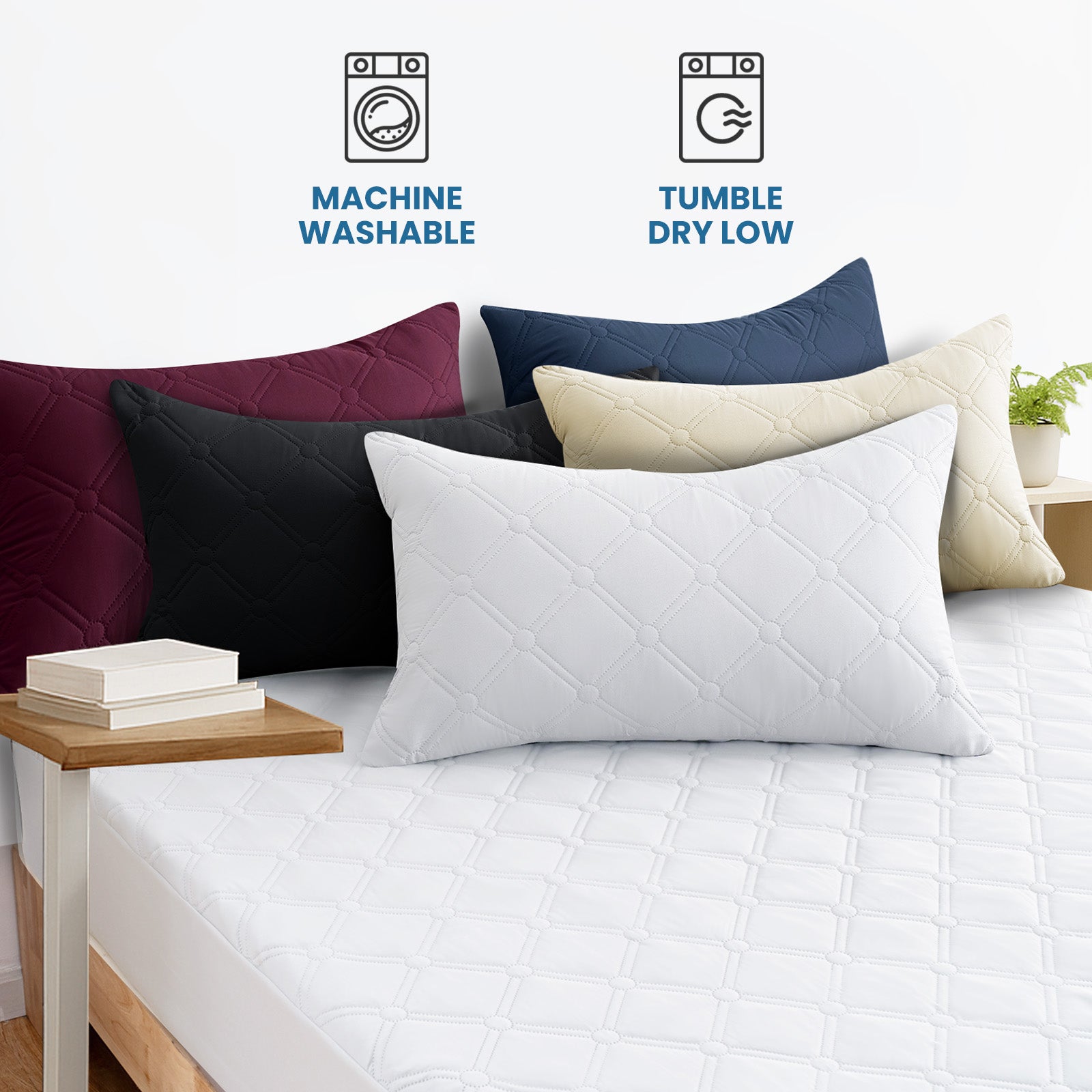 Ystyle Waterproof Pillow Protectors 50x80 cm Set of 2, Scratch-Resistant Pillowcase Covers