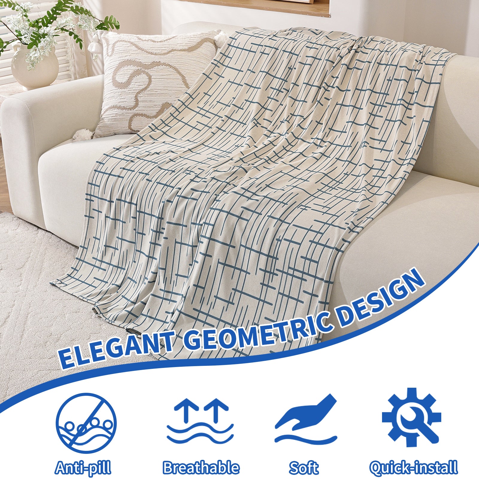 Ystyle Universal 4 Seater Sofa Cover Throw 200x380cm Breathable-YSTYLE