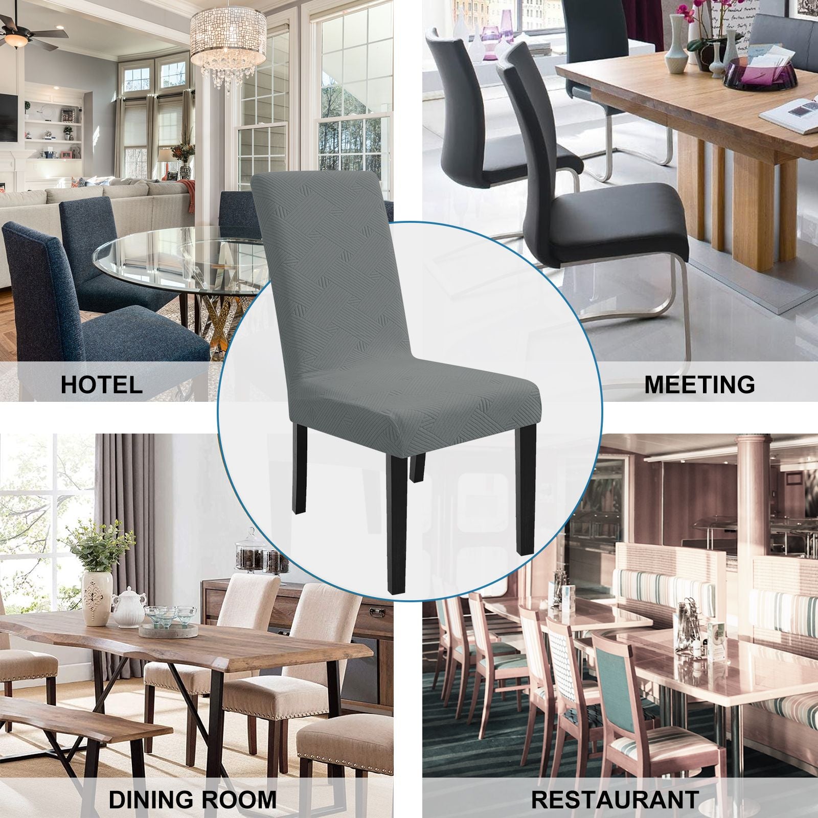 YSTYLE 4 Pieces Soft élastique Chair couvertures with Backrest Universal Fit