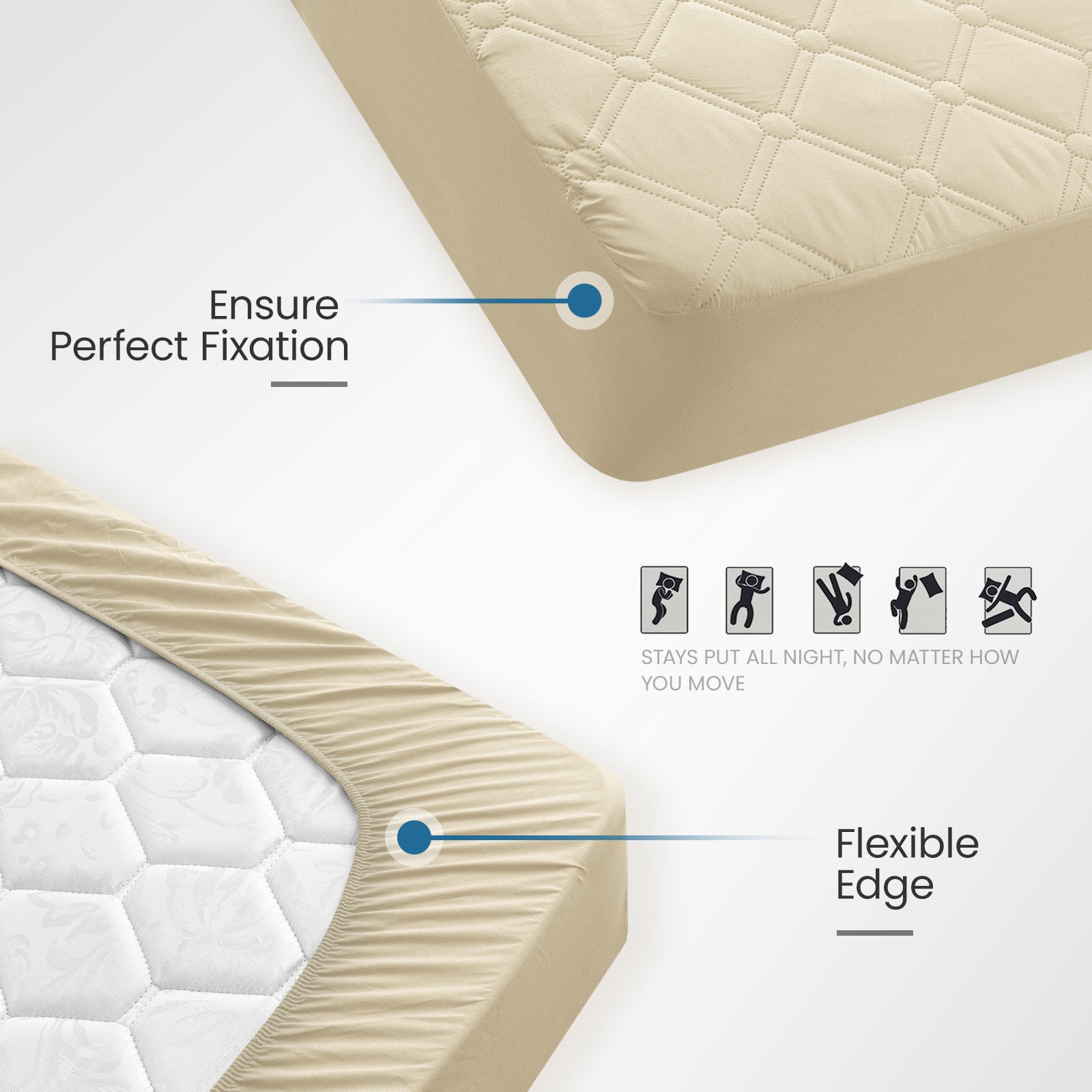 Ystyle Waterproof Mattress Protector – Double Size 160x190 cm Anti-Allergy & Scratch Resistant
