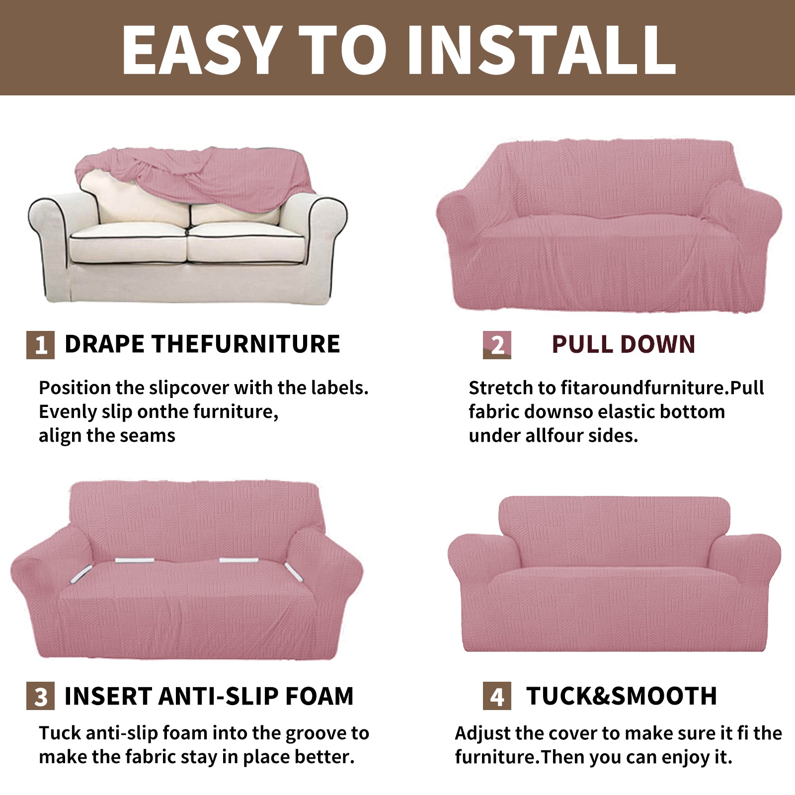 Copertura per divano a 1 posto YSTYLE Stretch 78-116cm con motivo geometrico