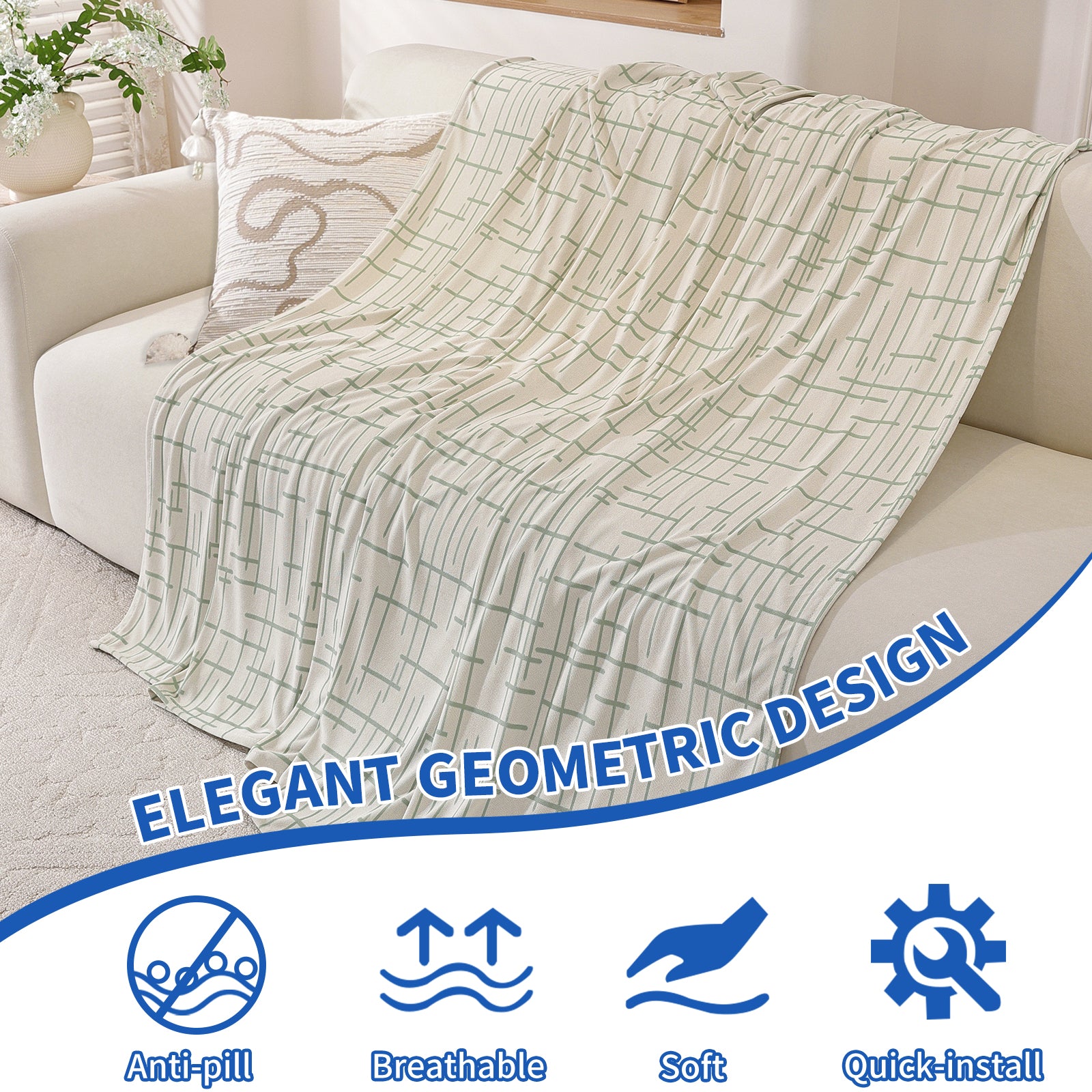 Ystyle Universal 4 Seater Sofa Cover Throw 200x380cm Breathable-YSTYLE