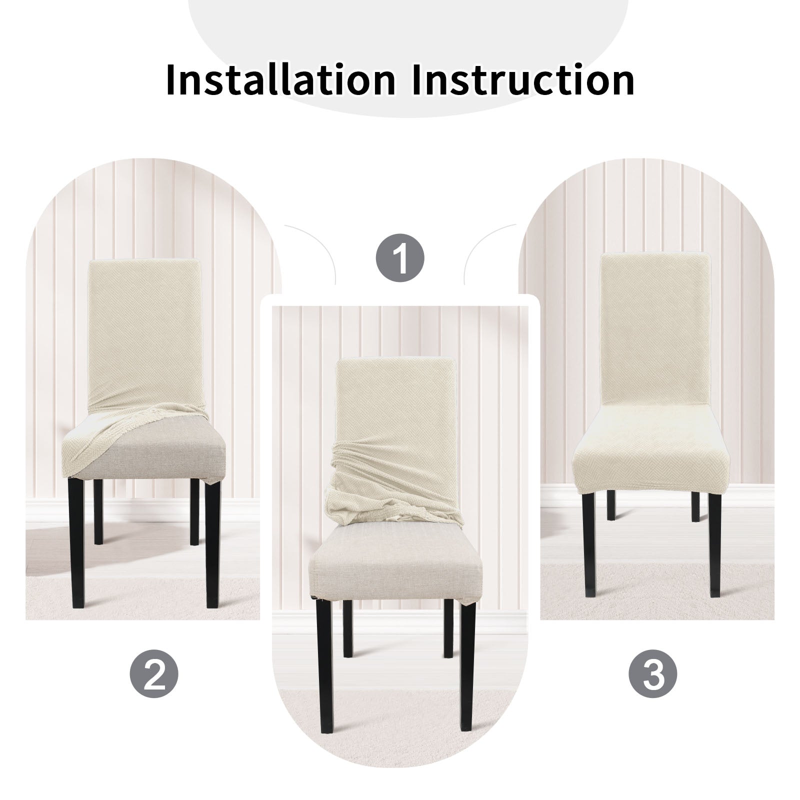 YSTYLE 4 pezzi coprisedie elastici con motivo jacquard a diamante