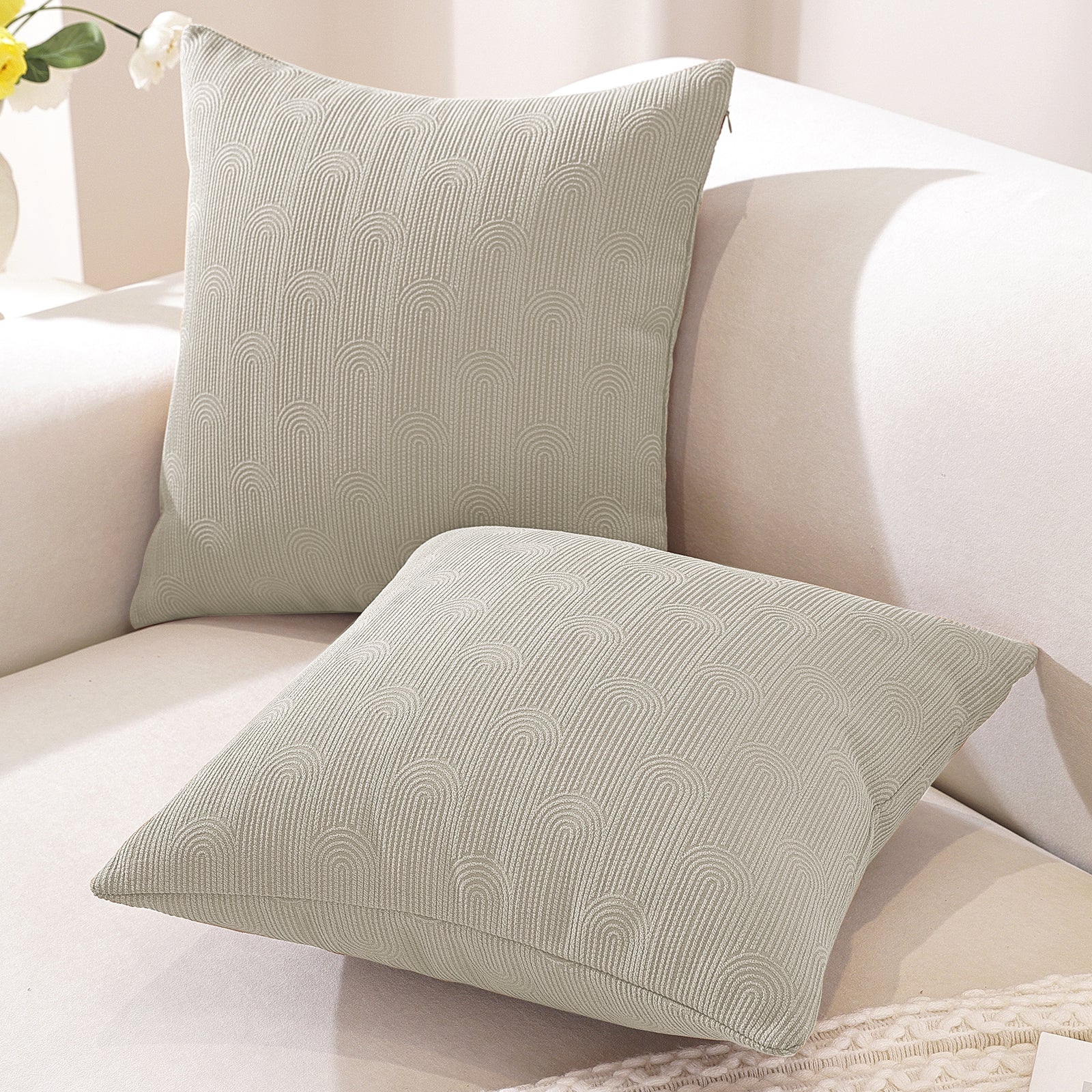 Ystyle Cushion Covers, 50 x 50 cm, Set of 2, Cushions for Sofa with Invisible Zip, Soft Cushion Cover, Modern, Washable, for Chair Bed, Living Room, Bedroom