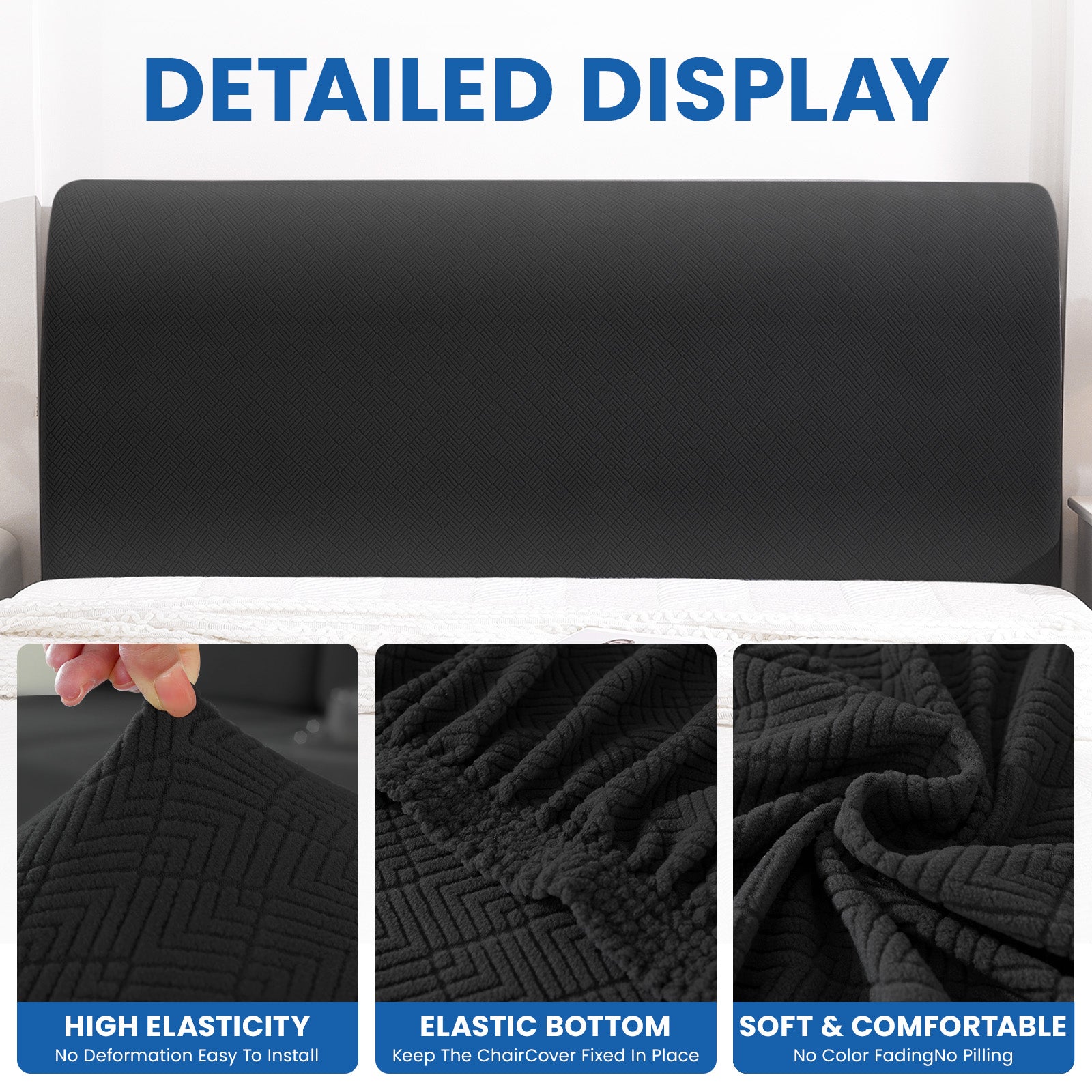 Ystyle 120cm Single Bed Headboard Cover Elasticated Headboard Slipcover, Universal Washable Single Bed Headboard Cover, Dust-Proof Headboard Protector