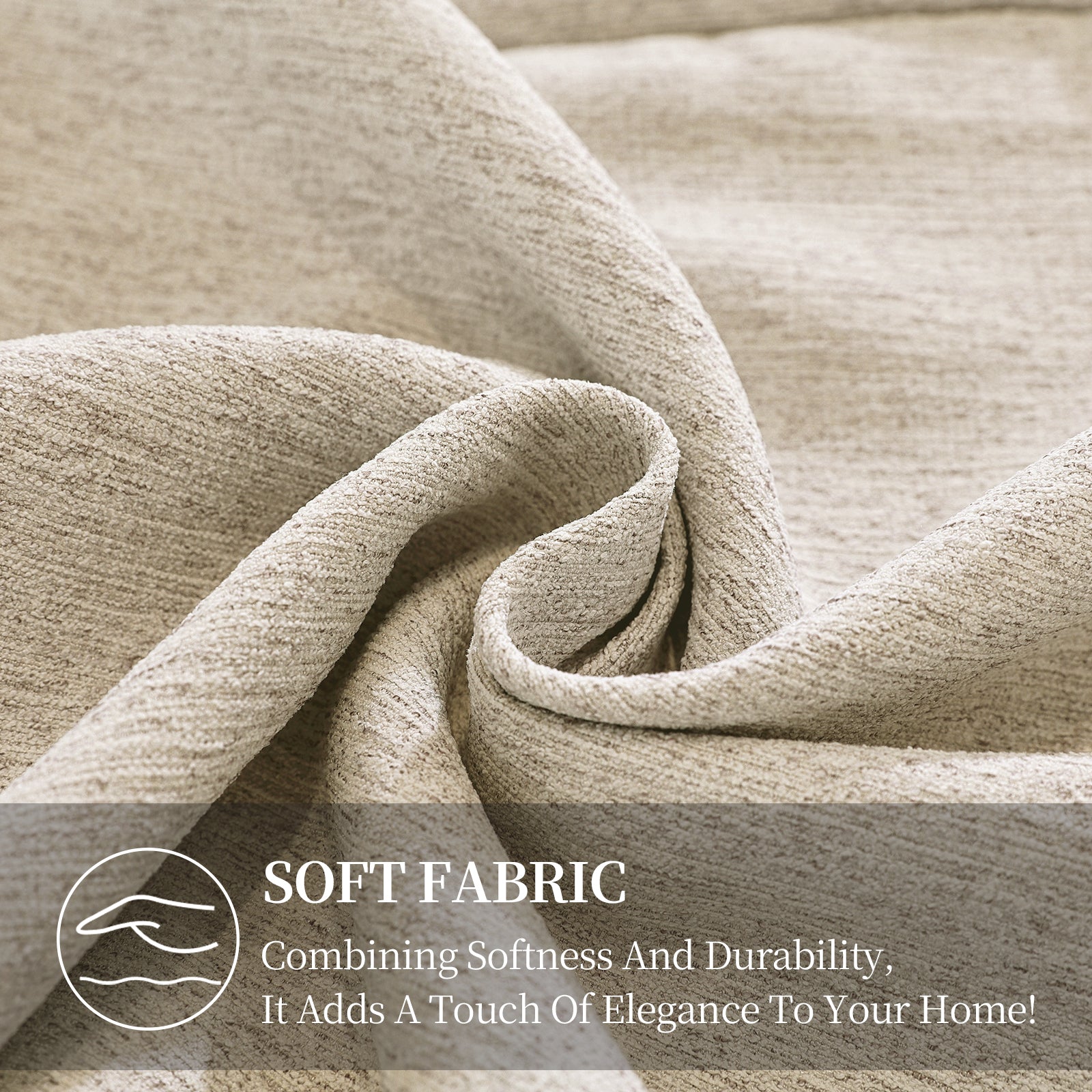 Ystyle 2 Pieces Linen Cushion Covers 60 x 60 cm, Decorative Sofa Cushion Covers, Invisible Zipper, Modern, Comfortable Sturdy, for Living Room, Bedroom