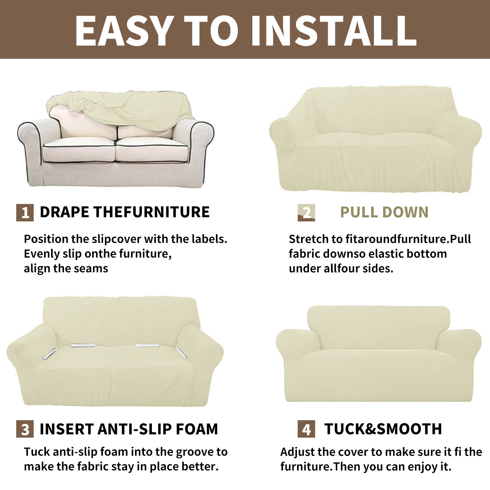 Copertura per divano a 1 posto YSTYLE Stretch 78-116cm con motivo geometrico