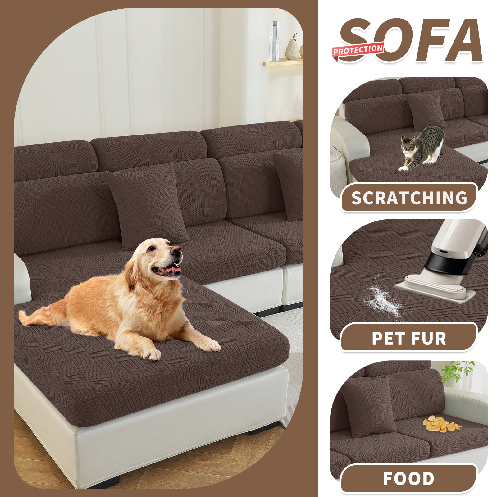 YSTYLE Copertura per sedile divano elasticizzata 3 posti motivo geometrico