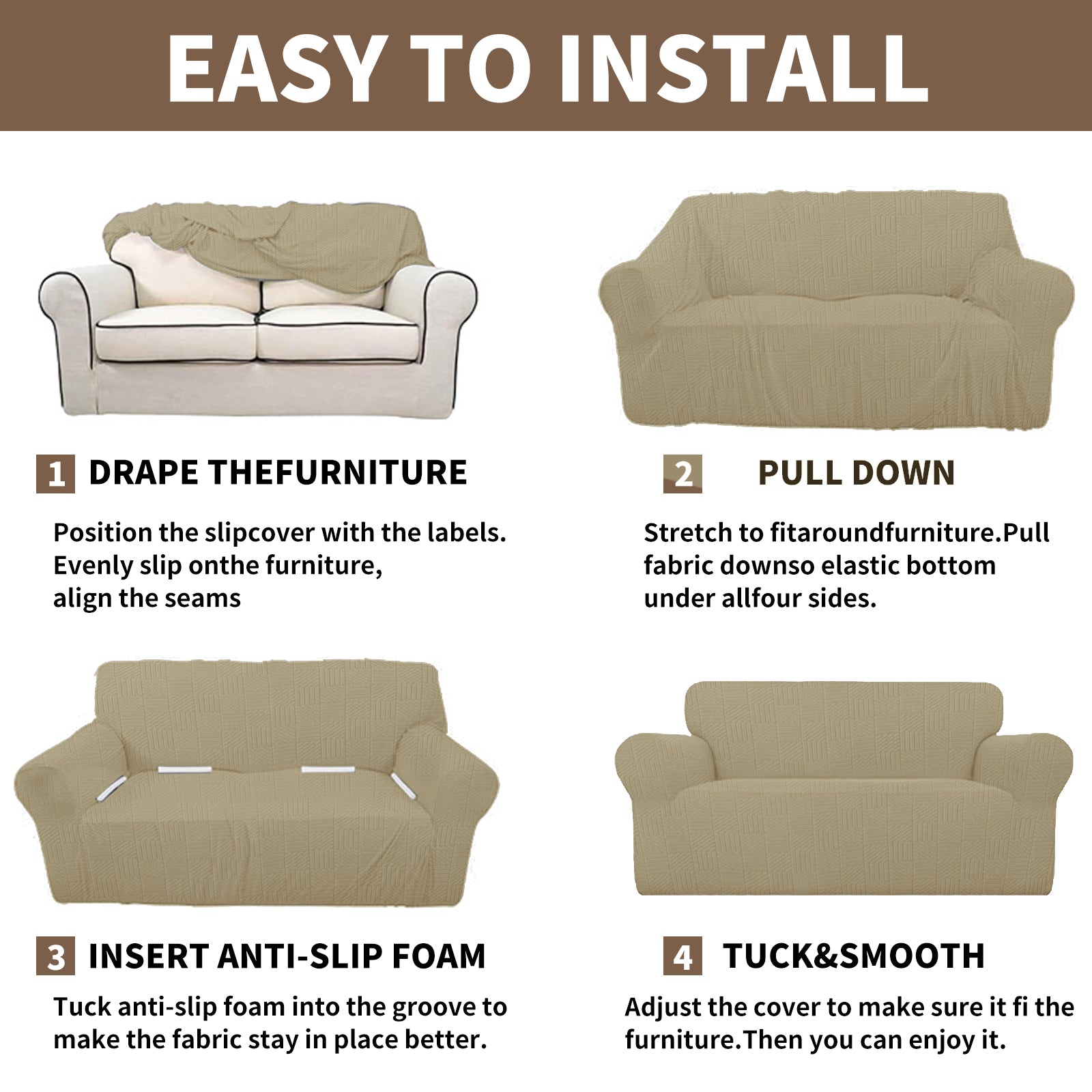 Copertura per divano a 1 posto YSTYLE Stretch 78-116cm con motivo geometrico