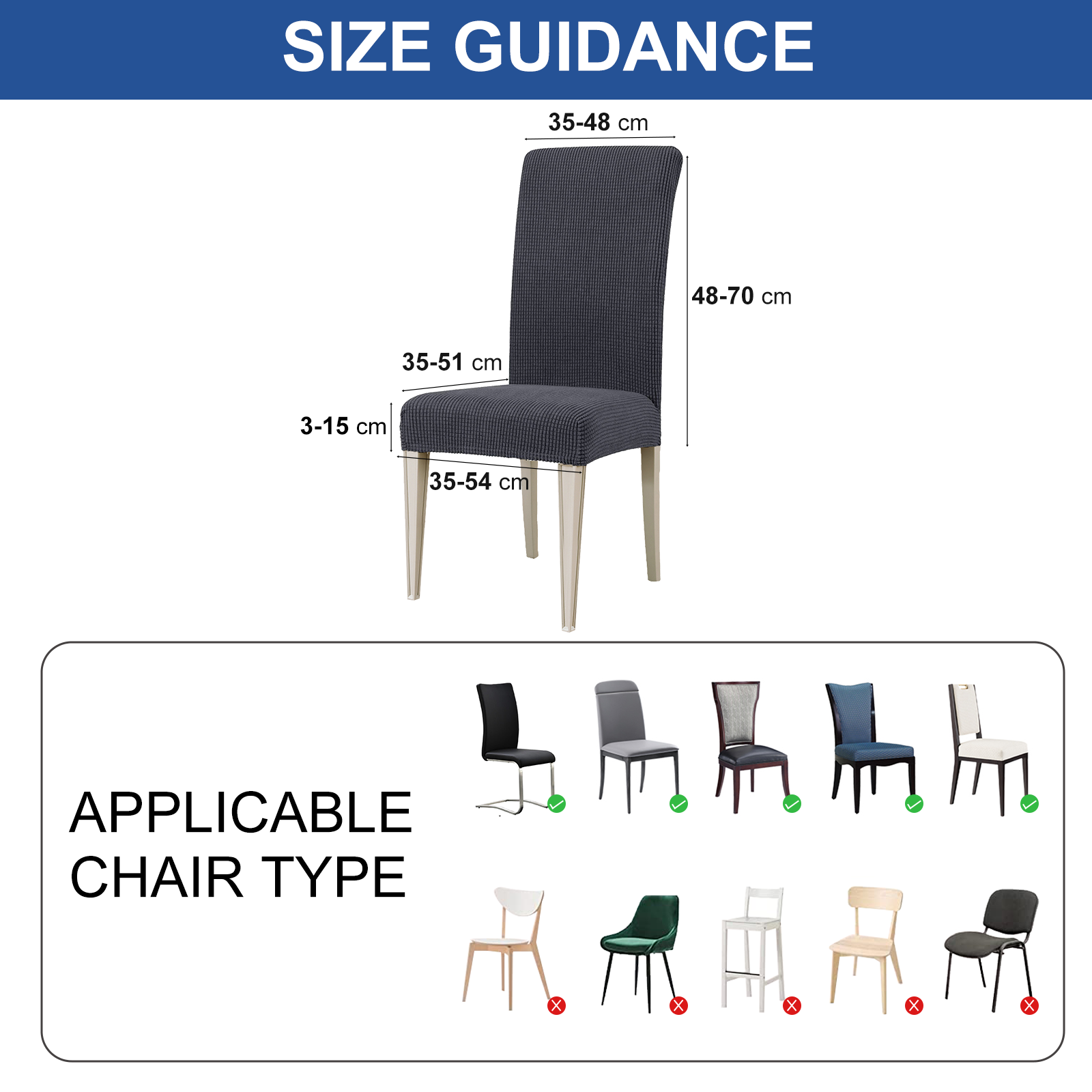 YSTYLE 6 Pieces Stretch Dining Chair Covers Jacquard Pattern