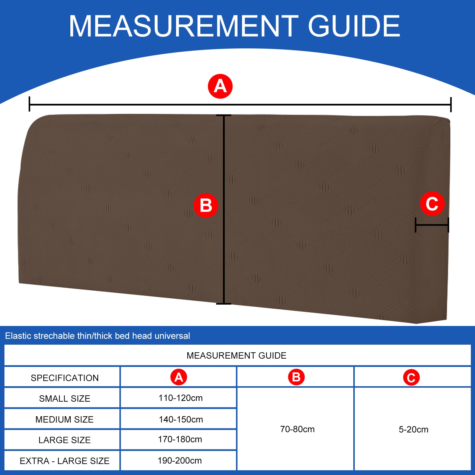 Ystyle 150cm Bed Headboard Cover, Elasticized Double/Single Bed Headboard Cover, Washable Double Bed Headboard Slipcover, Universal Dust-Proof Headboard Cover