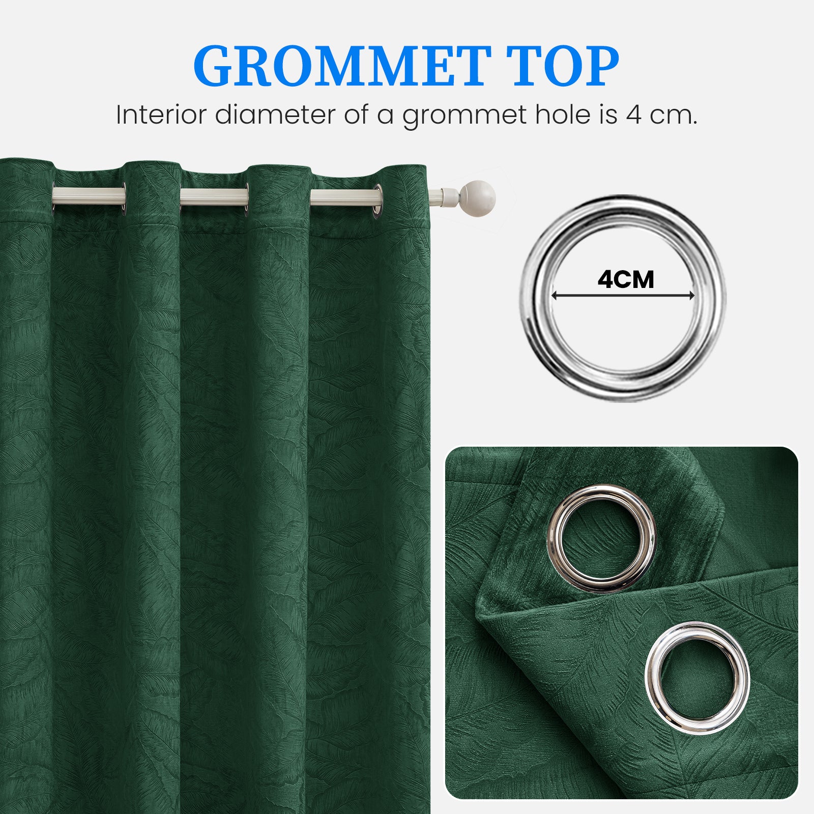 2 Pieces rideaux opacifiants with Stainless Steel Eyelets thermique Polyester Panels