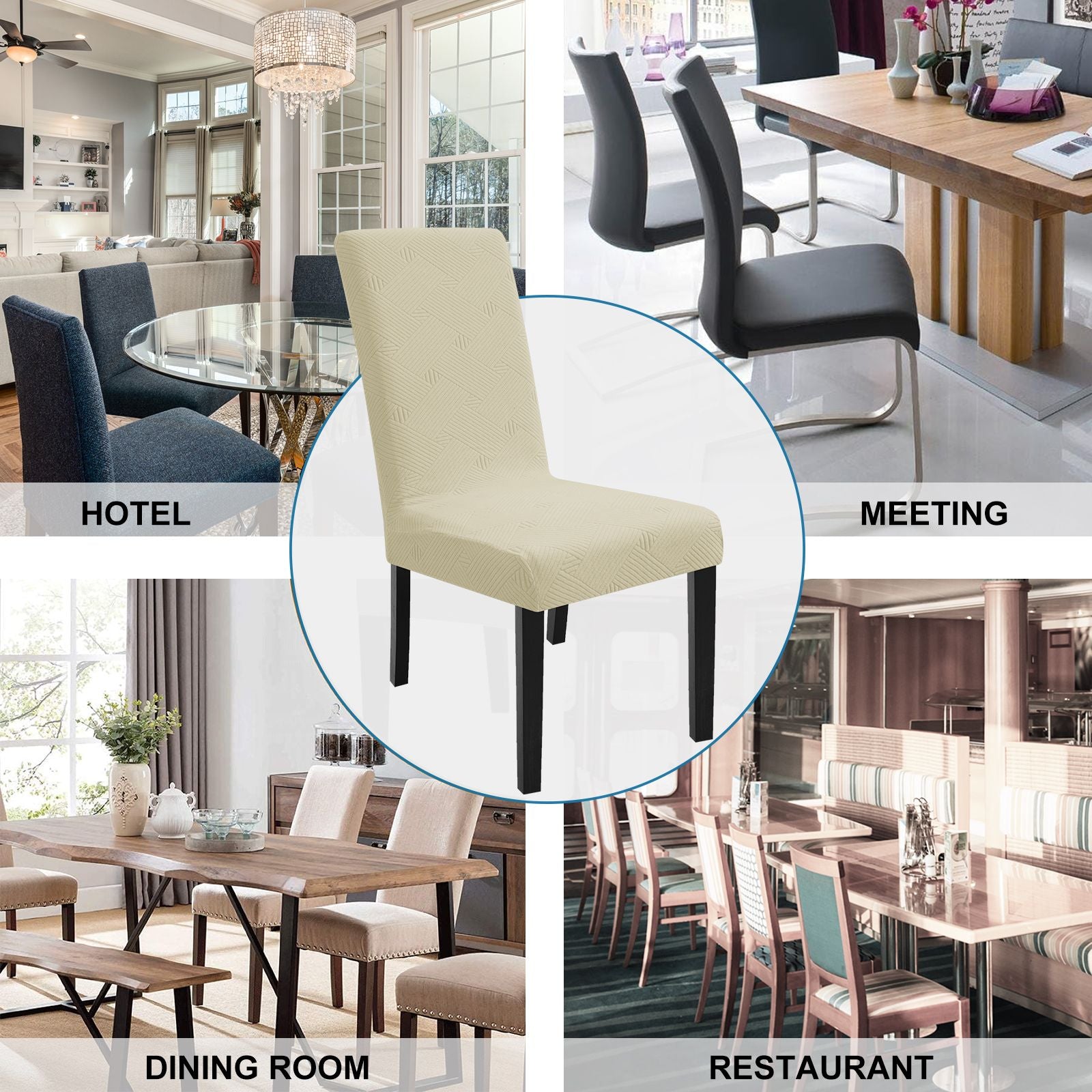 YSTYLE 4 Pieces Soft élastique Chair couvertures with Backrest Universal Fit