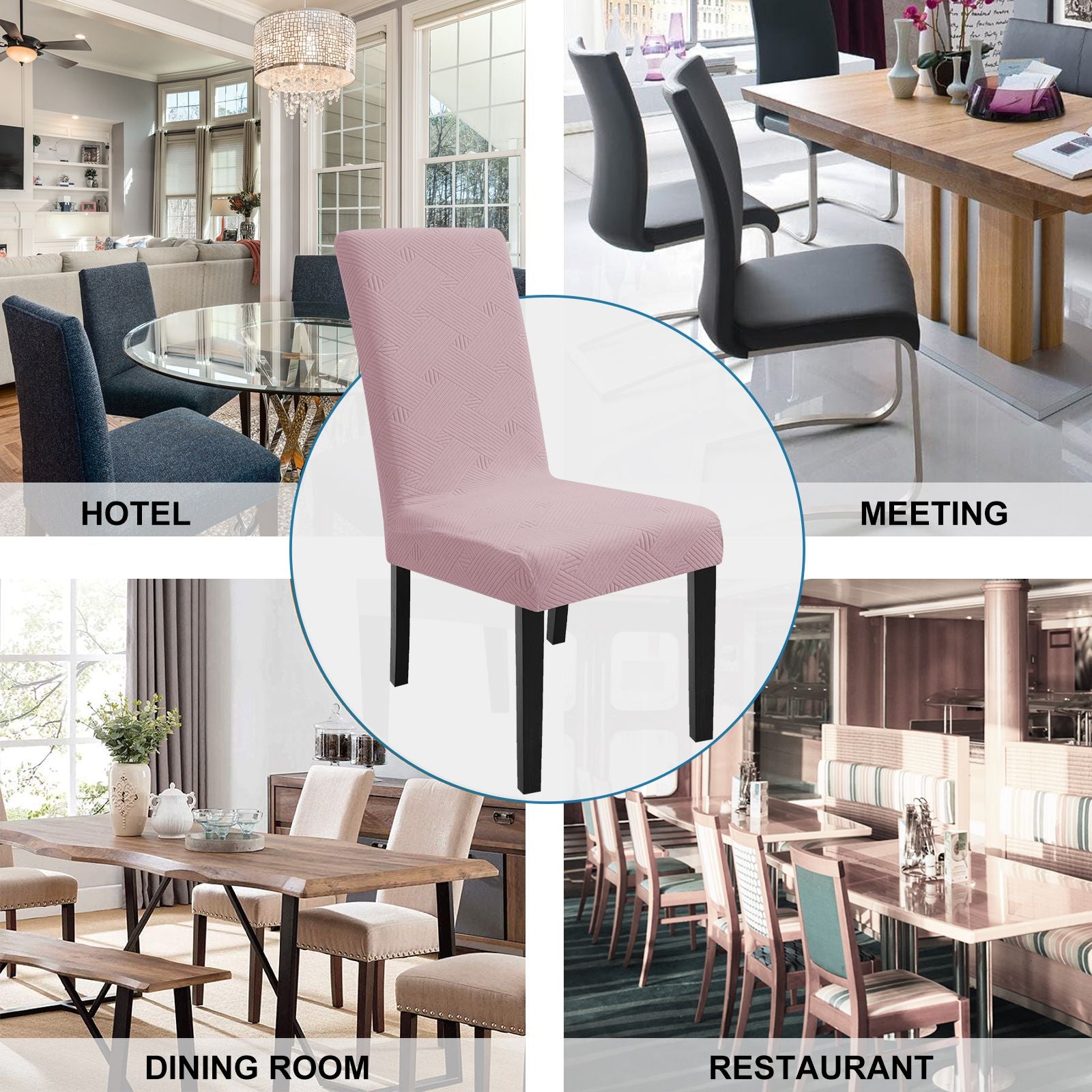 YSTYLE 4 Pieces Soft élastique Chair couvertures with Backrest Universal Fit