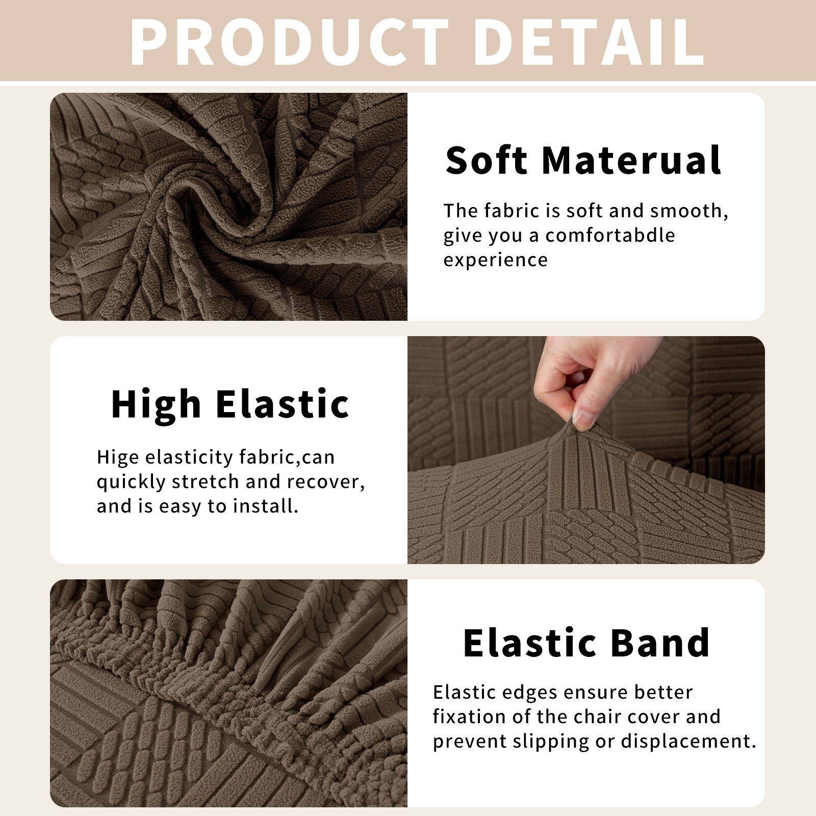 YSTYLE Universal 6 piezas fundas de silla, ajuste elástico, resistente a los arañazos, tela suave - cinco líneas.