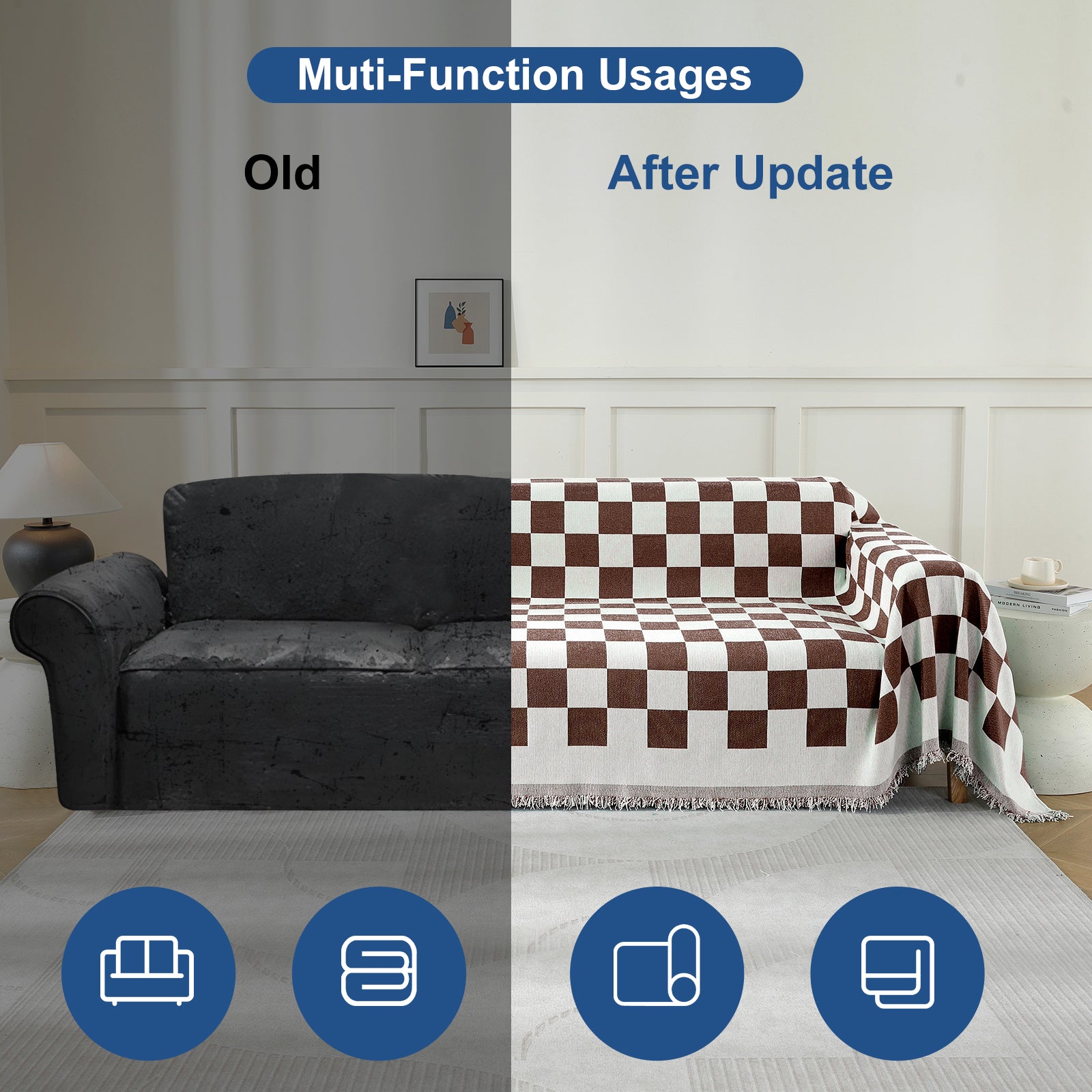 YSTYLE coperta per divano 1 posto 180x230cm resistente alle macchie