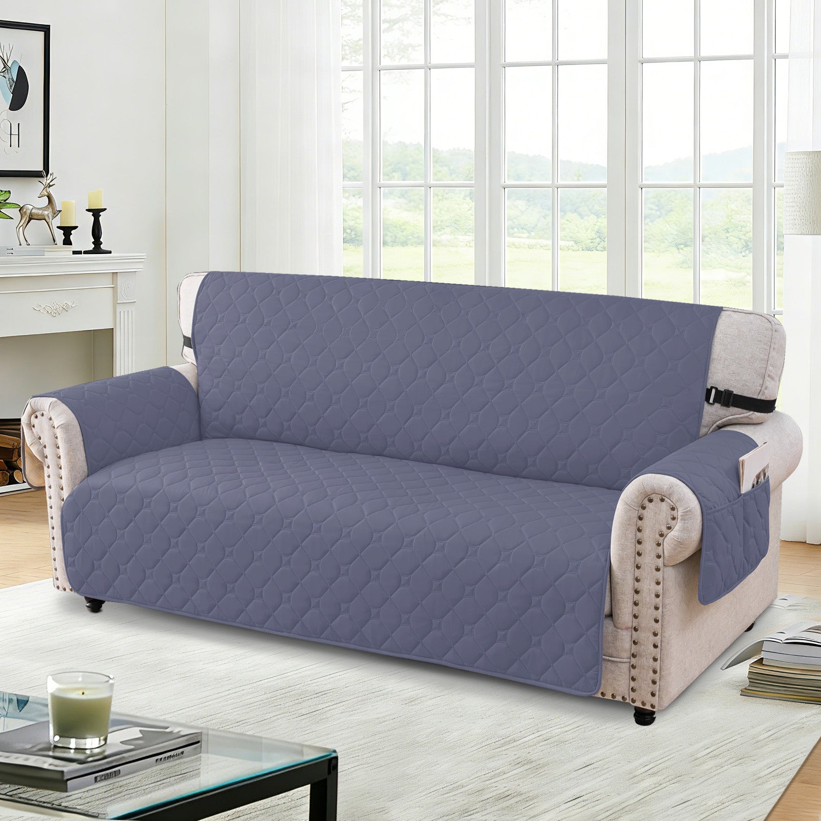 YSTYLE Waterproof 2 Seater Armchair Cover with Pockets Non Slip