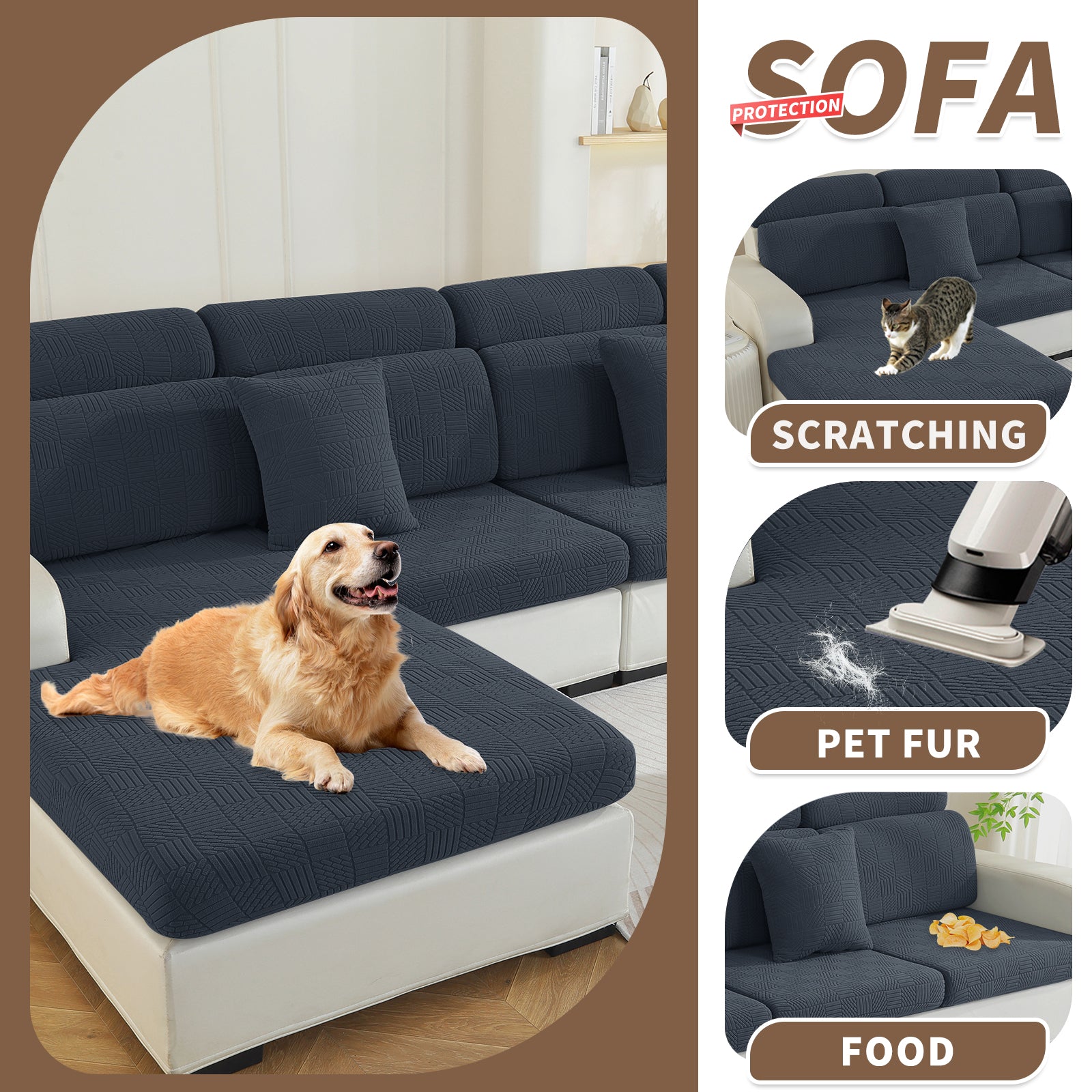 YSTYLE Copertura per sedile divano elasticizzata 1 posto motivo geometrico