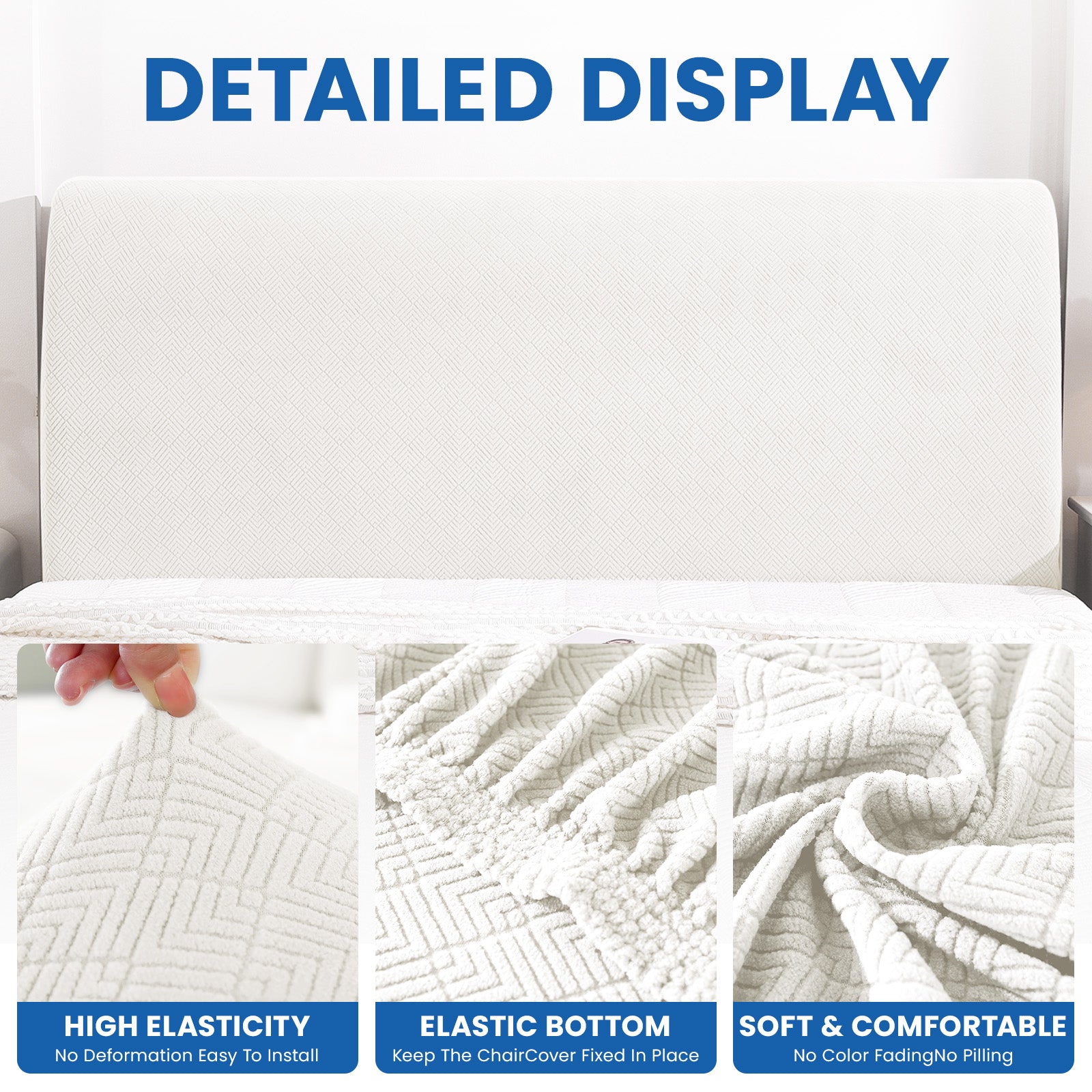 Ystyle 120cm Single Bed Headboard Cover Elasticated Headboard Slipcover, Universal Washable Single Bed Headboard Cover, Dust-Proof Headboard Protector