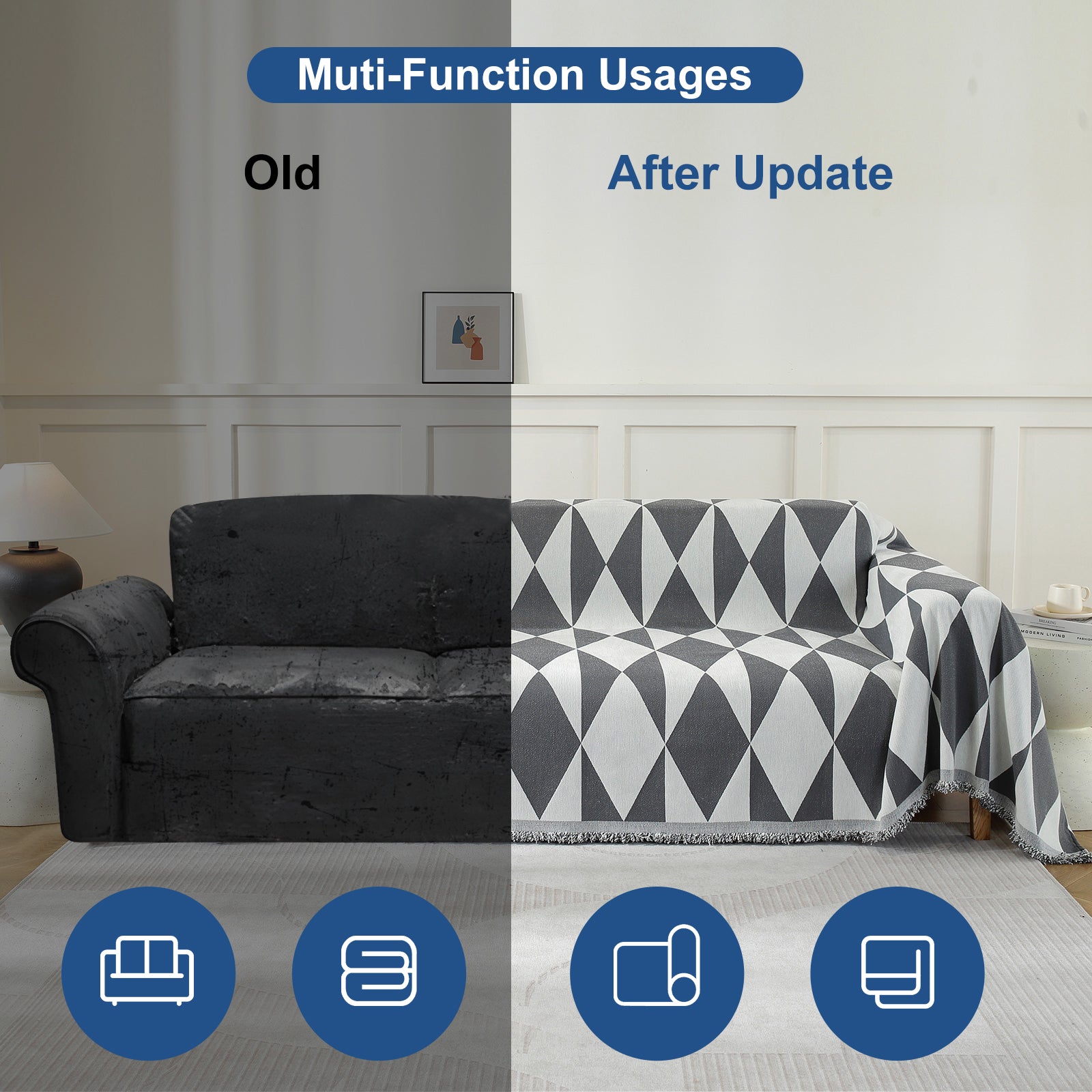 YSTYLE universale copertura per divano 4 posti 180x380cm anti-graffio