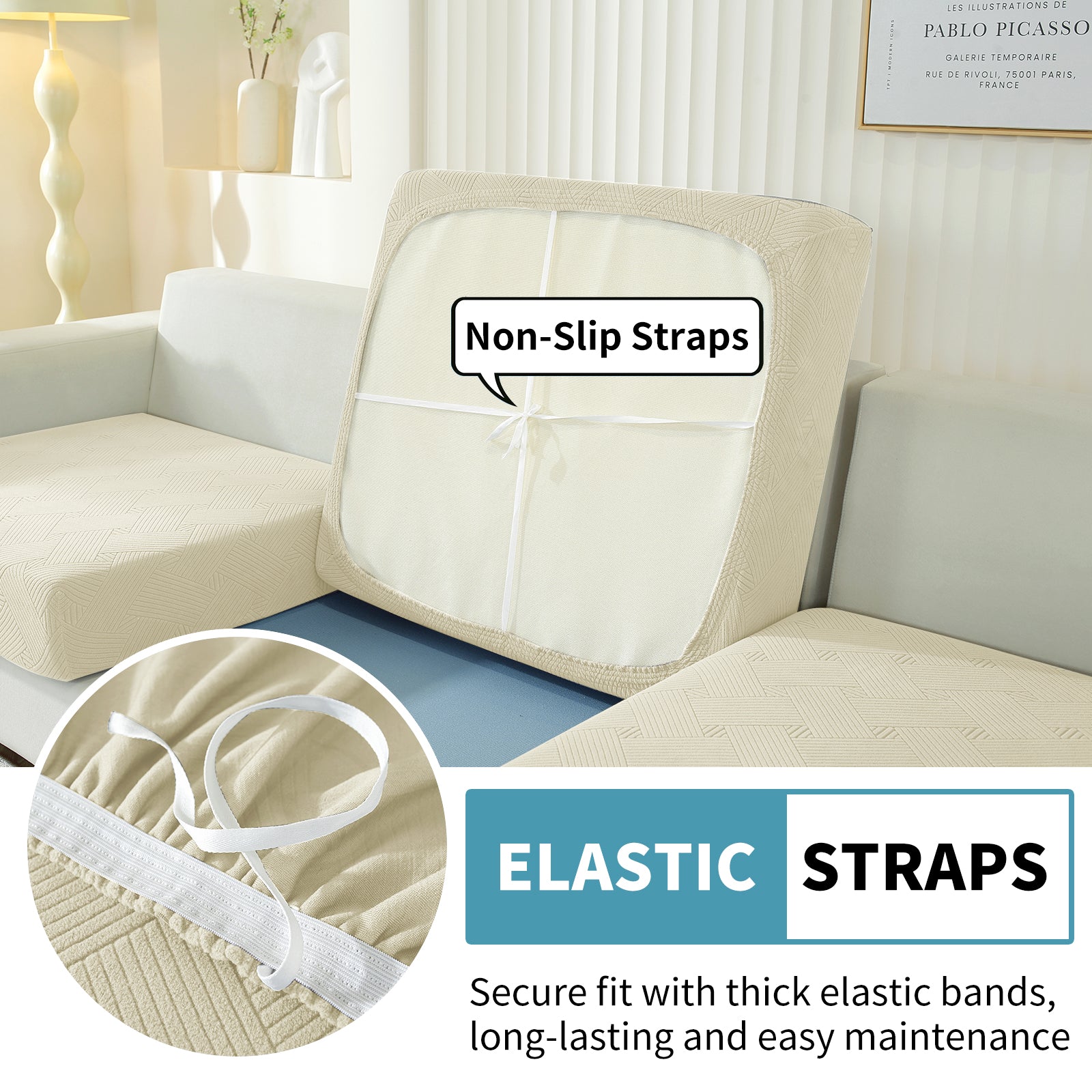 YSTYLE Coprisedile elastico per divano chaise longue anti-scivolo