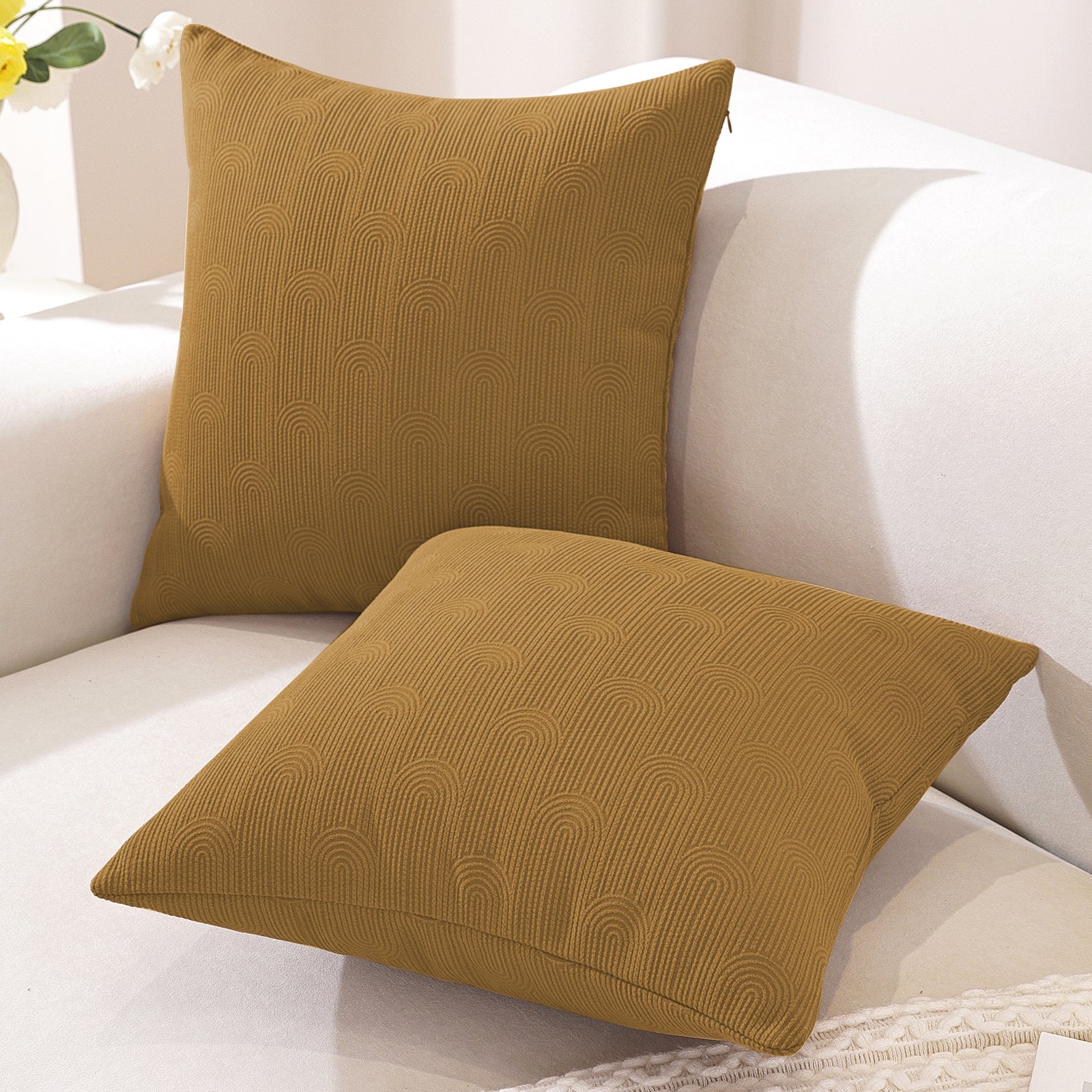 Ystyle Cushion Covers, 50 x 50 cm, Set of 2, Cushions for Sofa with Invisible Zip, Soft Cushion Cover, Modern, Washable, for Chair Bed, Living Room, Bedroom