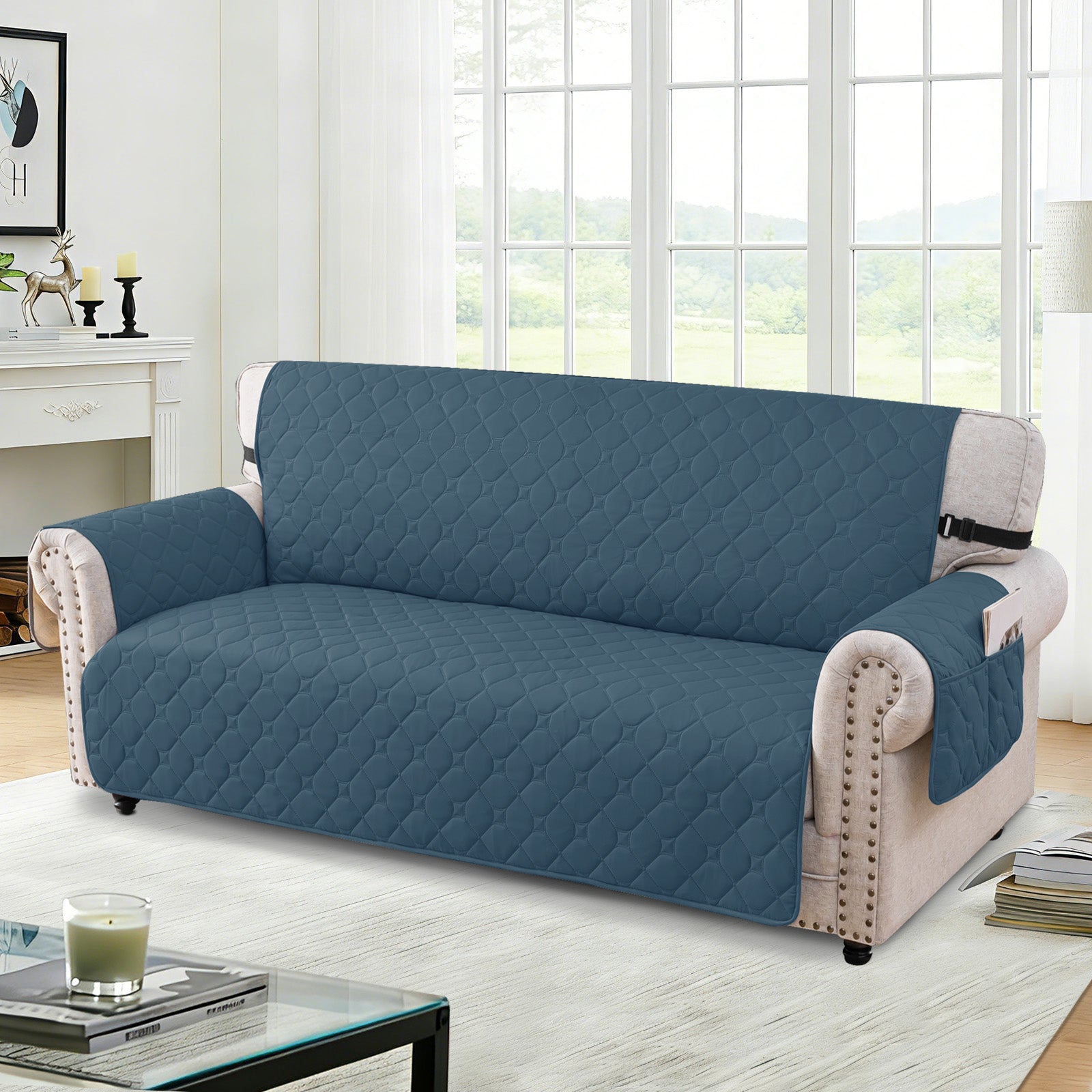 YSTYLE Waterproof 2 Seater Armchair Cover with Pockets Non Slip