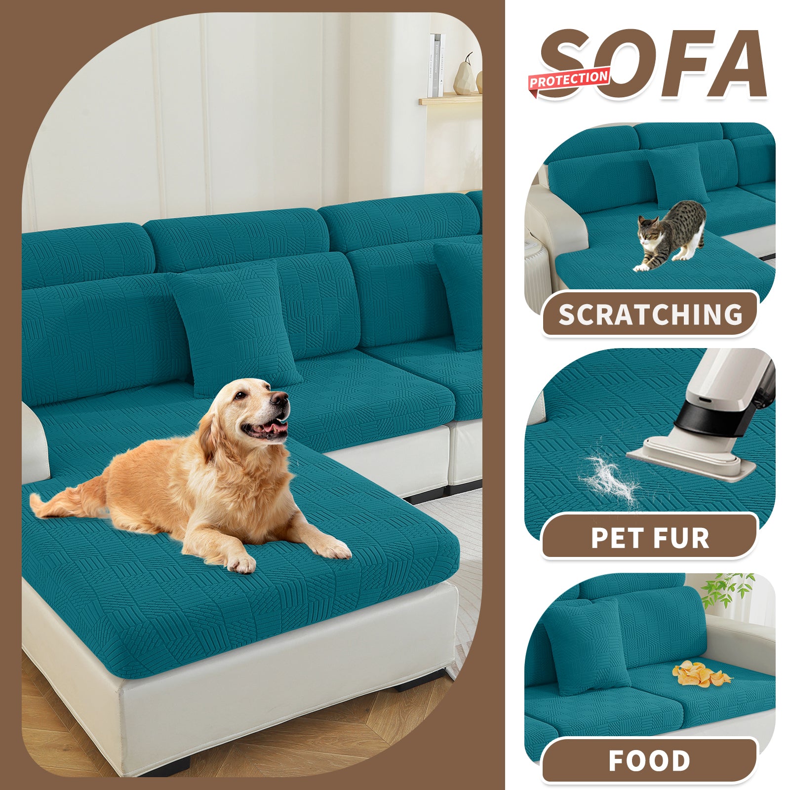 YSTYLE Copertura per sedile divano elasticizzata 1 posto motivo geometrico