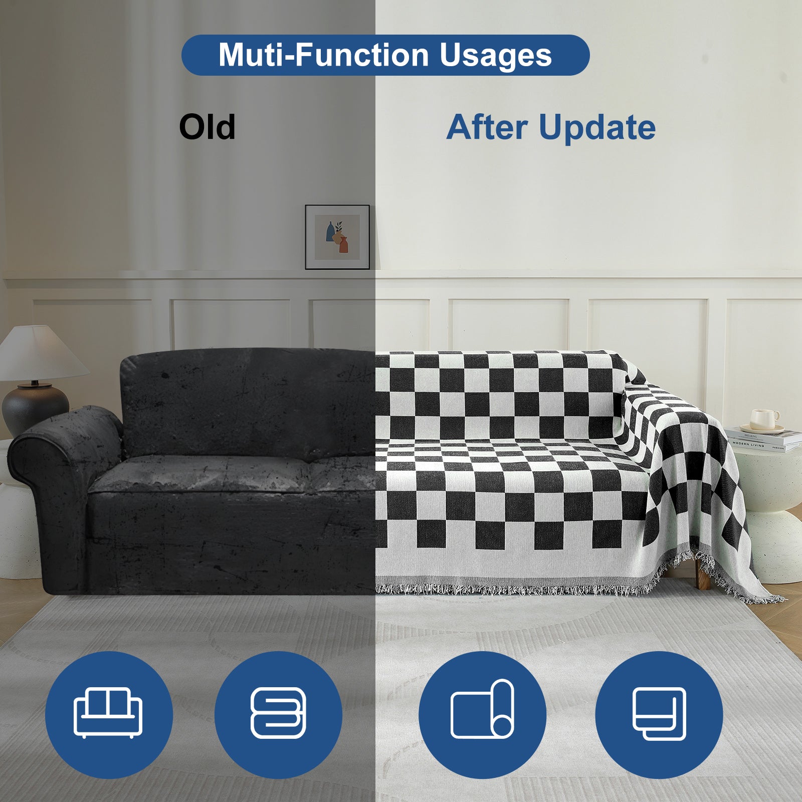 YSTYLE coperta per divano 2 posti 180x230cm resistente alle macchie