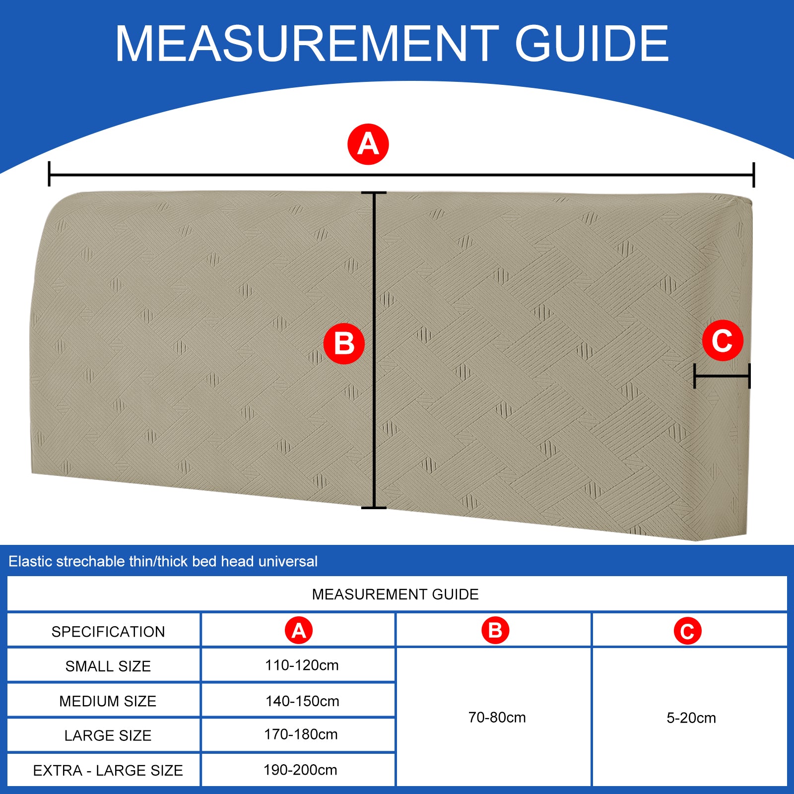 Ystyle 150cm Bed Headboard Cover, Elasticized Double/Single Bed Headboard Cover, Washable Double Bed Headboard Slipcover, Universal Dust-Proof Headboard Cover