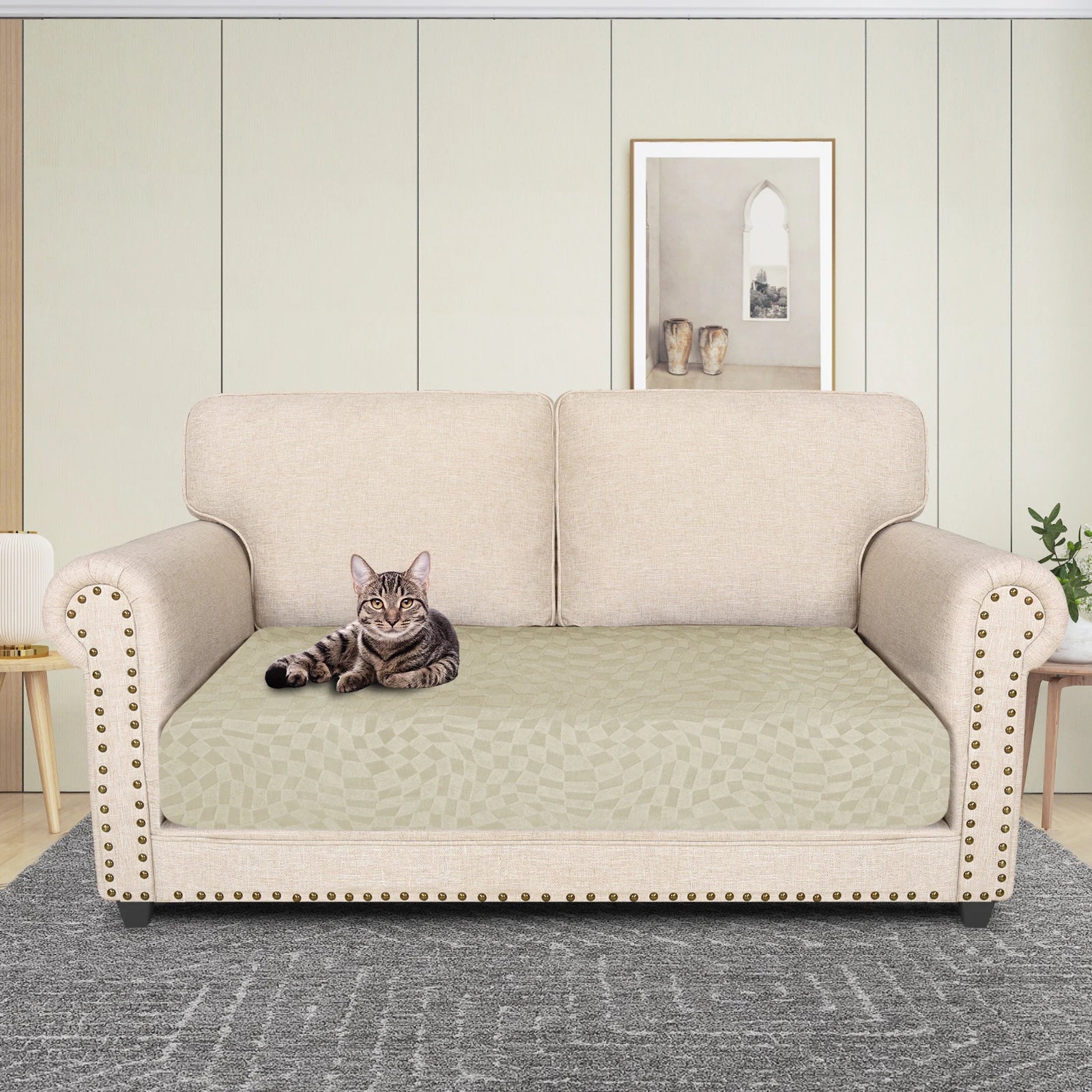 YSTYLE Stretch Sofa Seat Cover2 Seater Geometric Anti Slip-YSTYLE