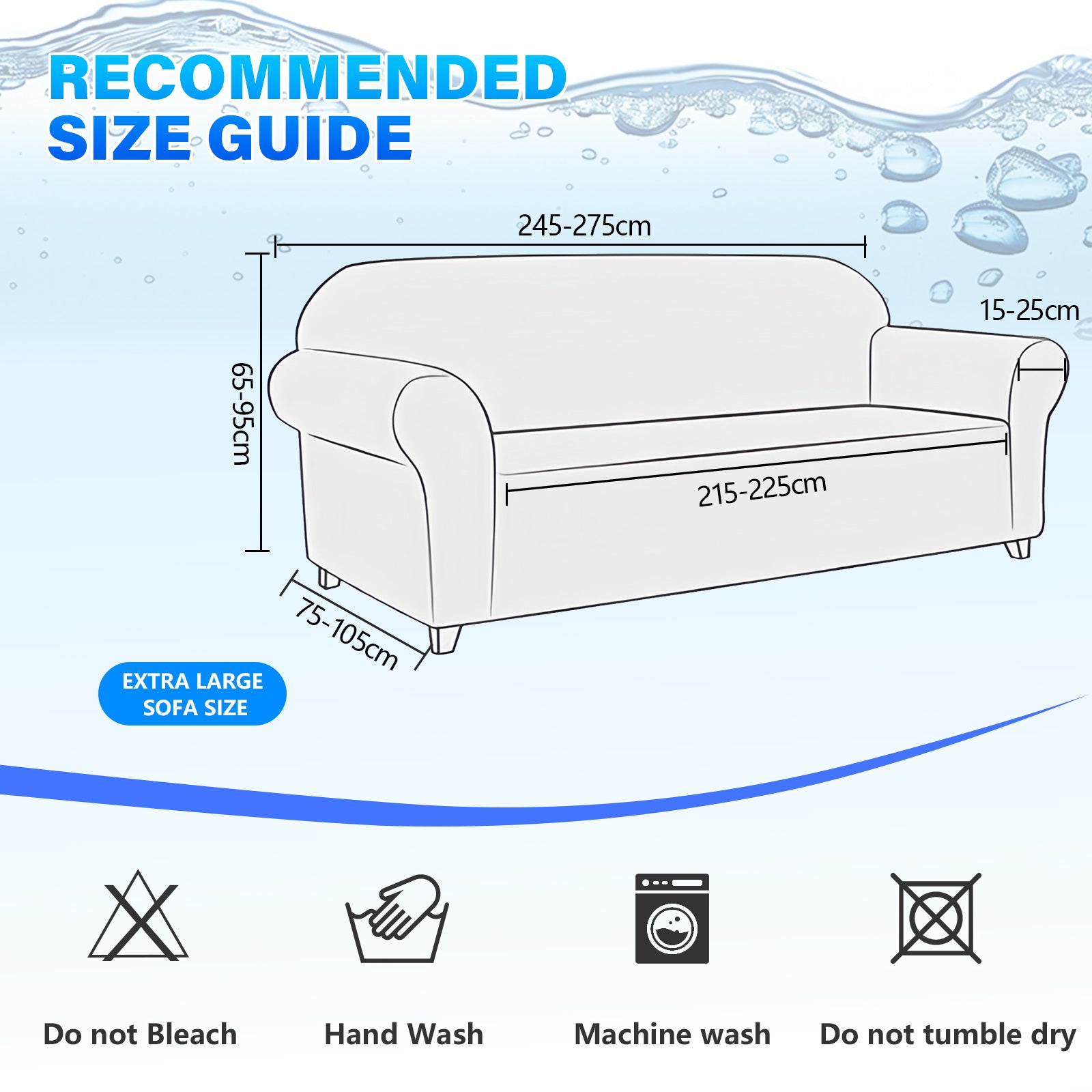 Ystyle Waterproof 4-Seater Sofa Cover with Armrests, Universal Elastic Sofa Protector, Washable Cat Scratch-Resistant Sofa Cover, Stain & Slip-Resistant Sofa Slipcover
