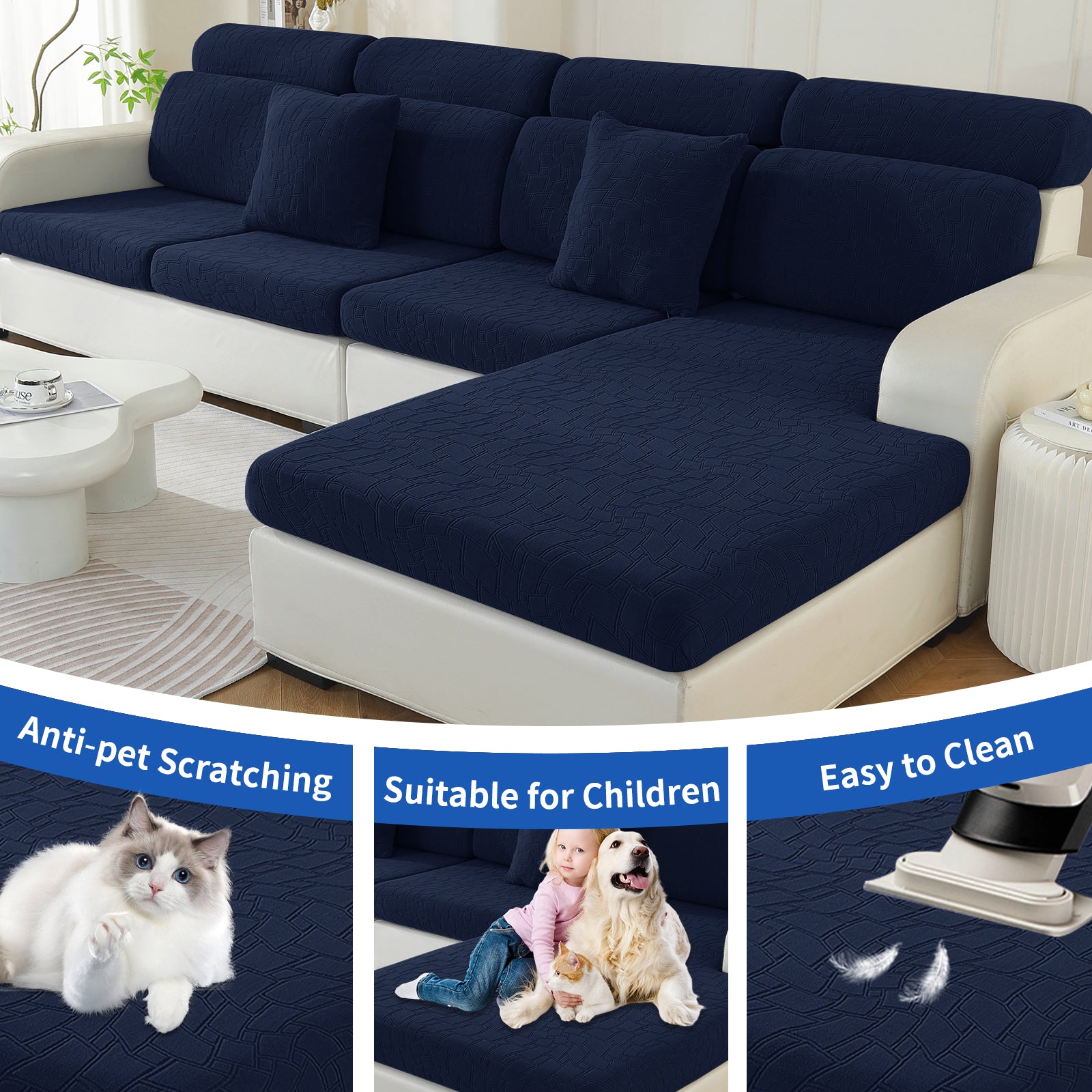 YSTYLE 2 pezzi Copertura per sedile divano elasticizzata 1 posto geometrico anti-scivolo