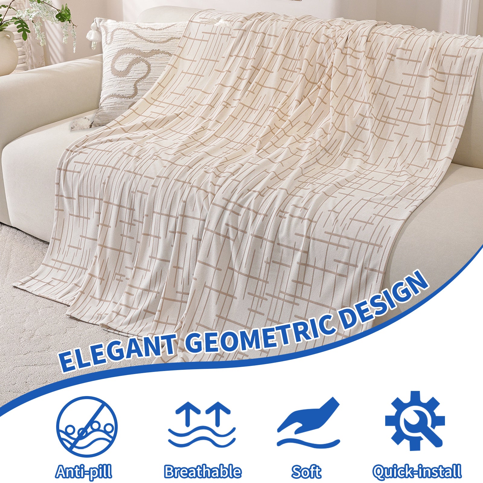 Ystyle Universal 4 Seater Sofa Cover Throw 200x380cm Breathable-YSTYLE