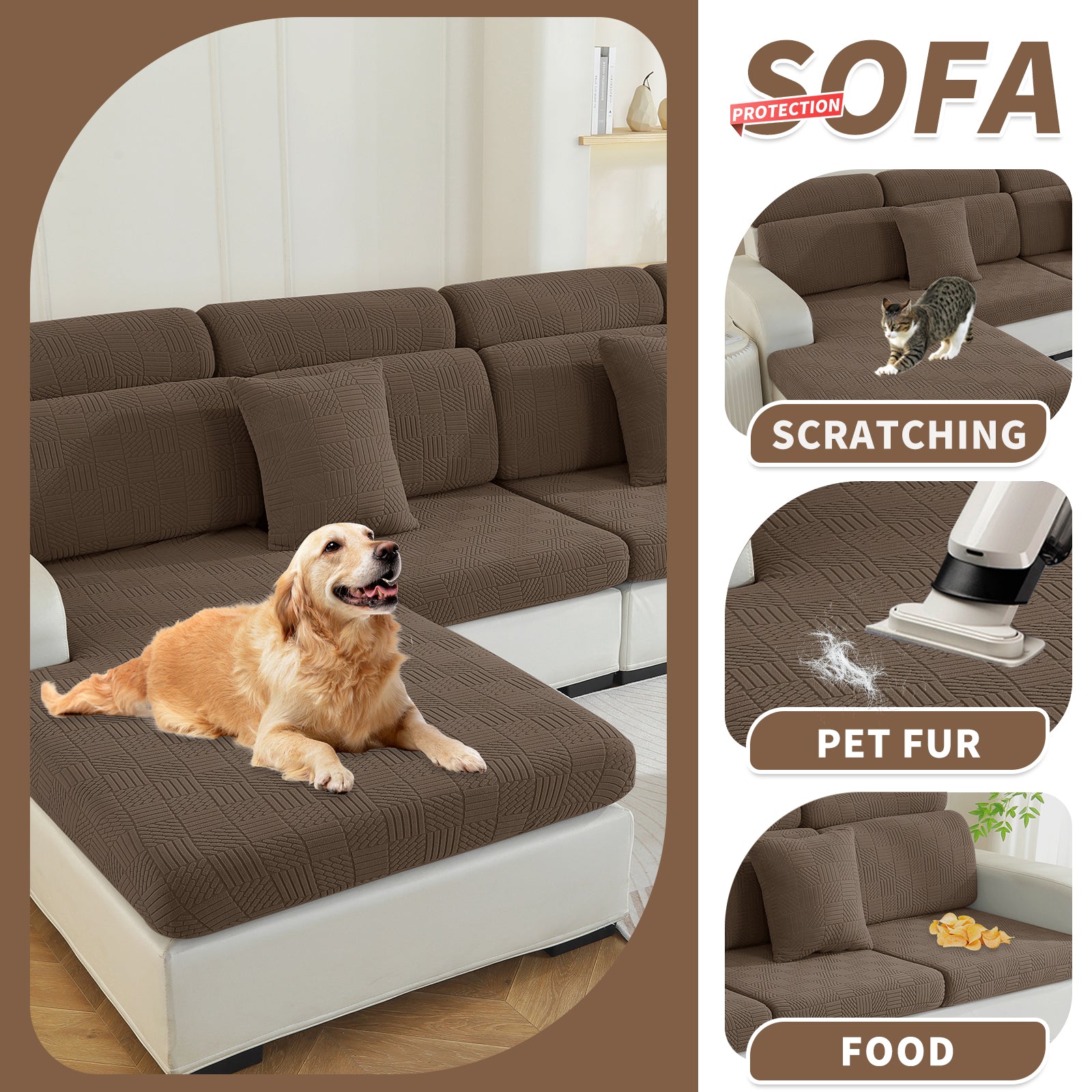 YSTYLE Copertura per sedile divano elasticizzata 3 posti motivo geometrico