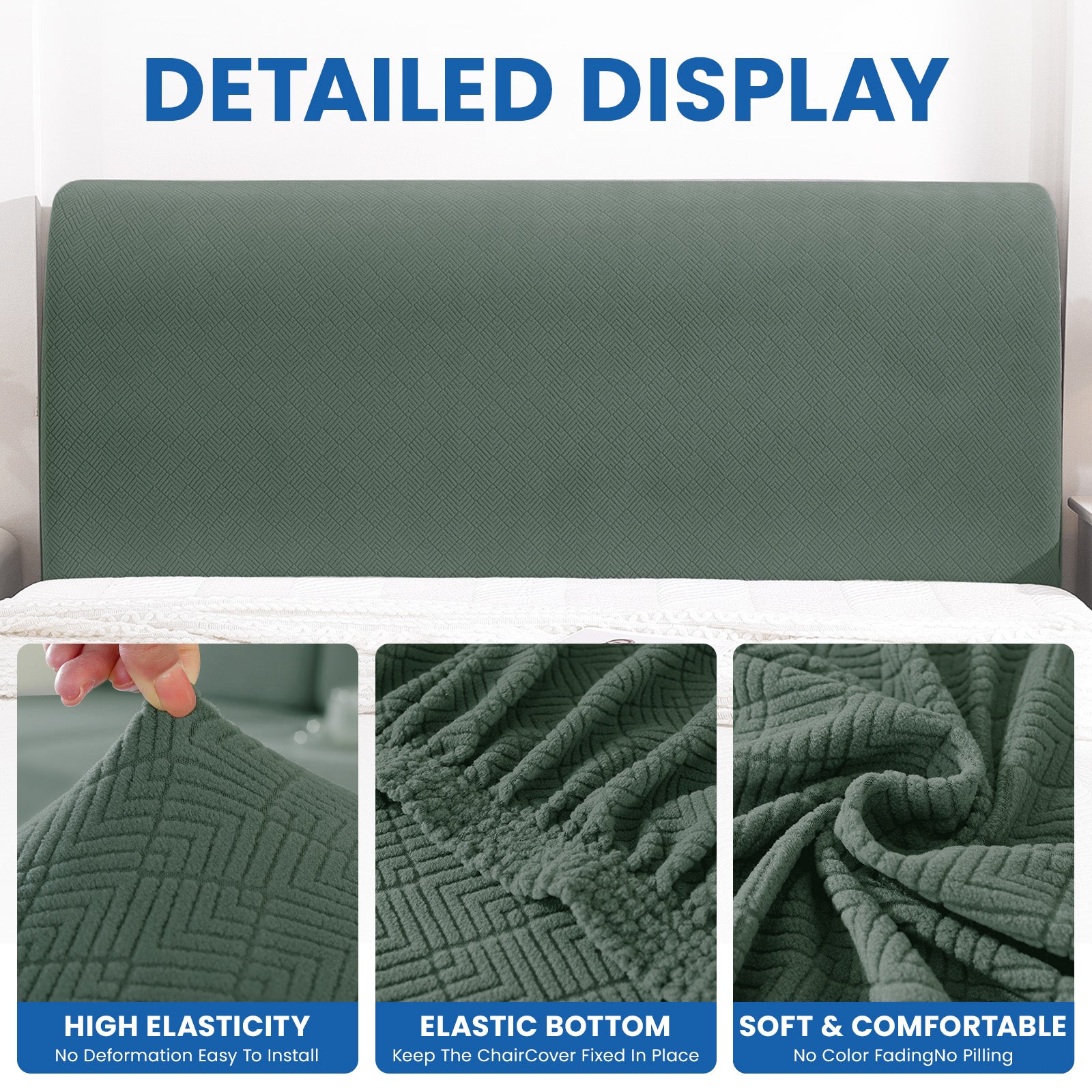 Ystyle 120cm Single Bed Headboard Cover Elasticated Headboard Slipcover, Universal Washable Single Bed Headboard Cover, Dust-Proof Headboard Protector