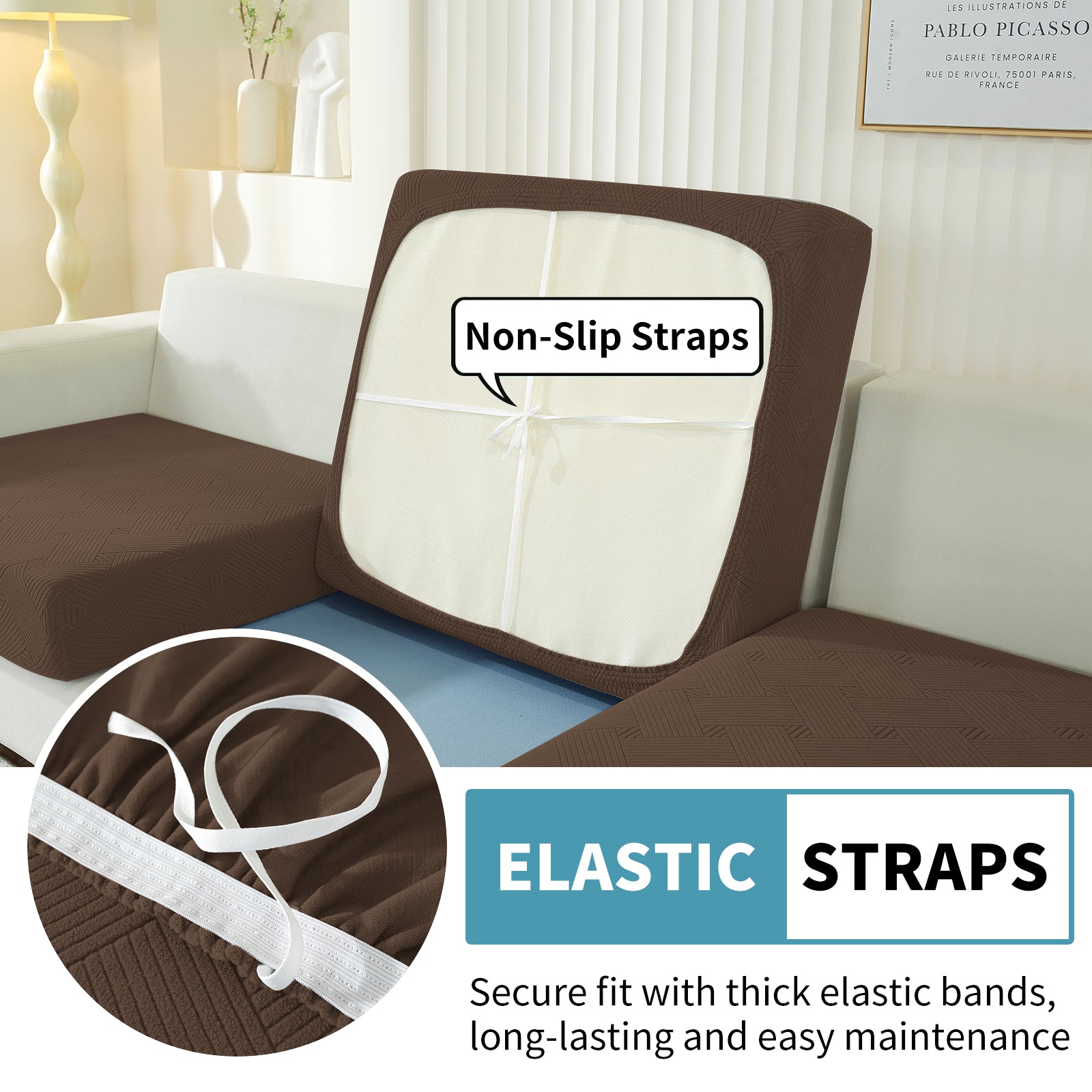 YSTYLE Coprisedile elastico per divano chaise longue anti-scivolo